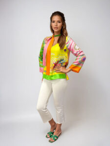 MUCHO GUSTO® Blouse Roma Multicolor Flower Patchwork