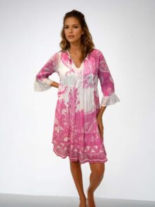 MUCHO GUSTO® Dress Sarnico Pink Paisley Elegance