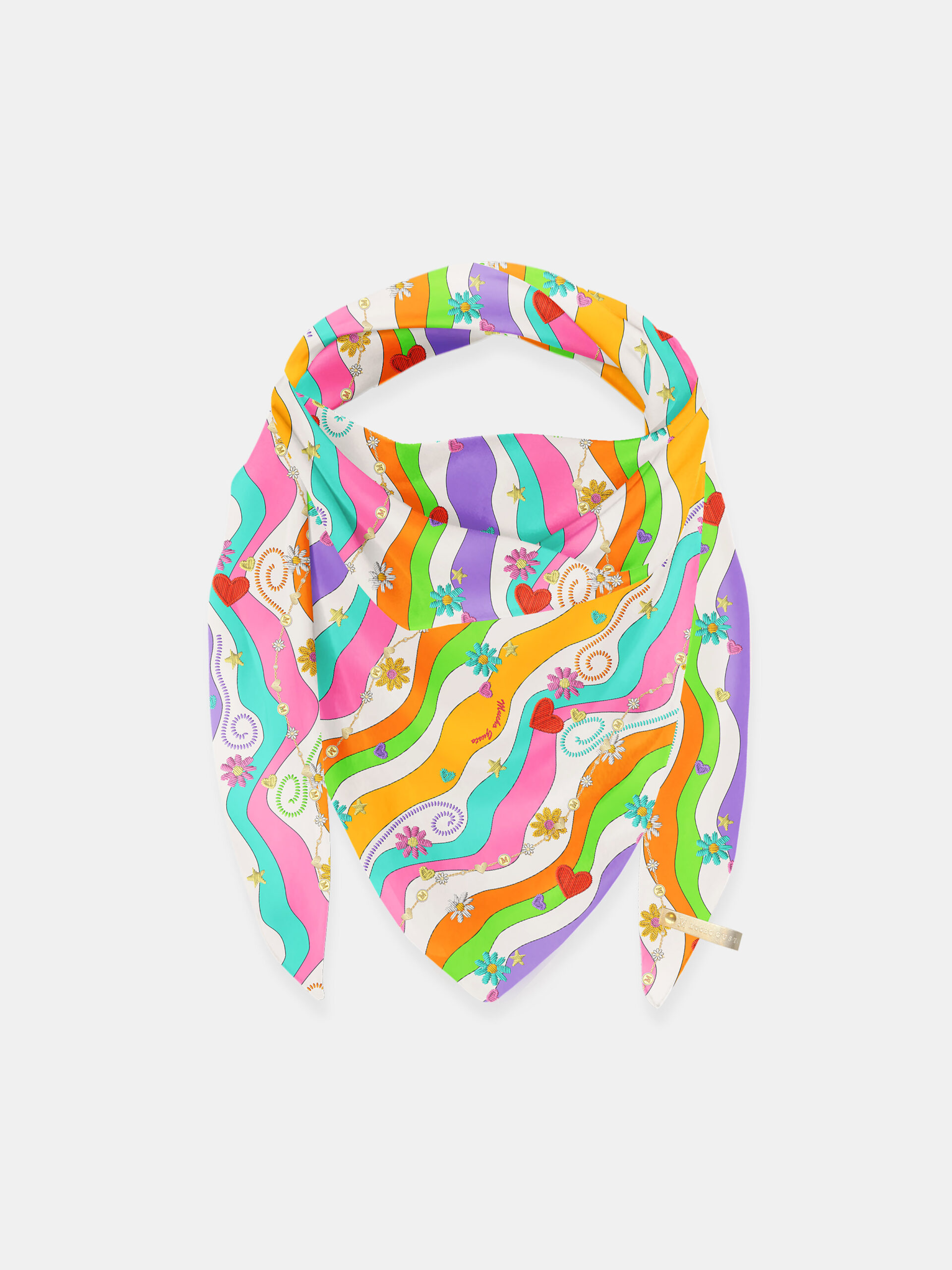 MUCHO GUSTO® Sjaal Cannes Meerkleurige Golven Print