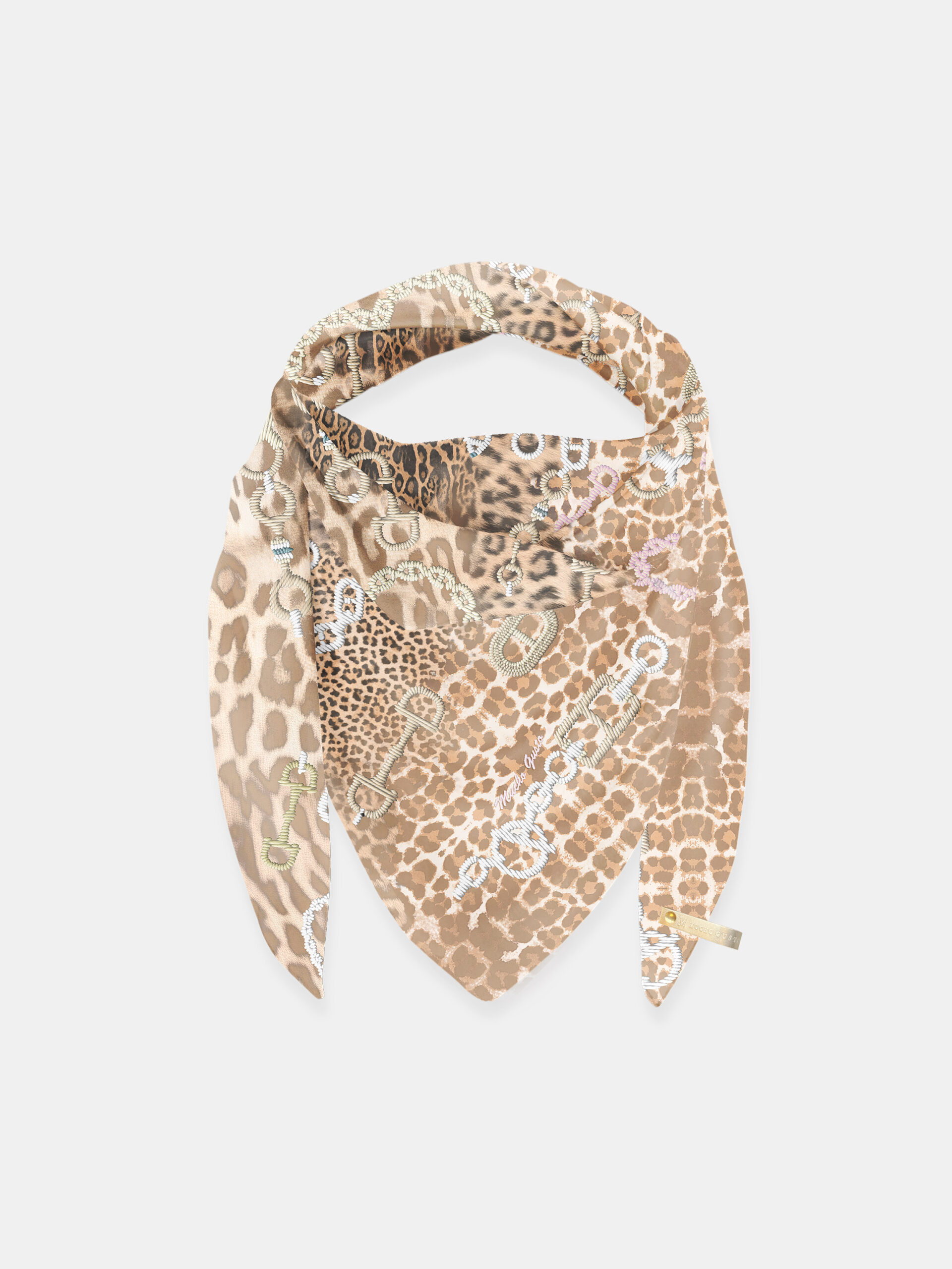 MUCHO GUSTO® Sjaal Cannes Luipaard Ketting Print