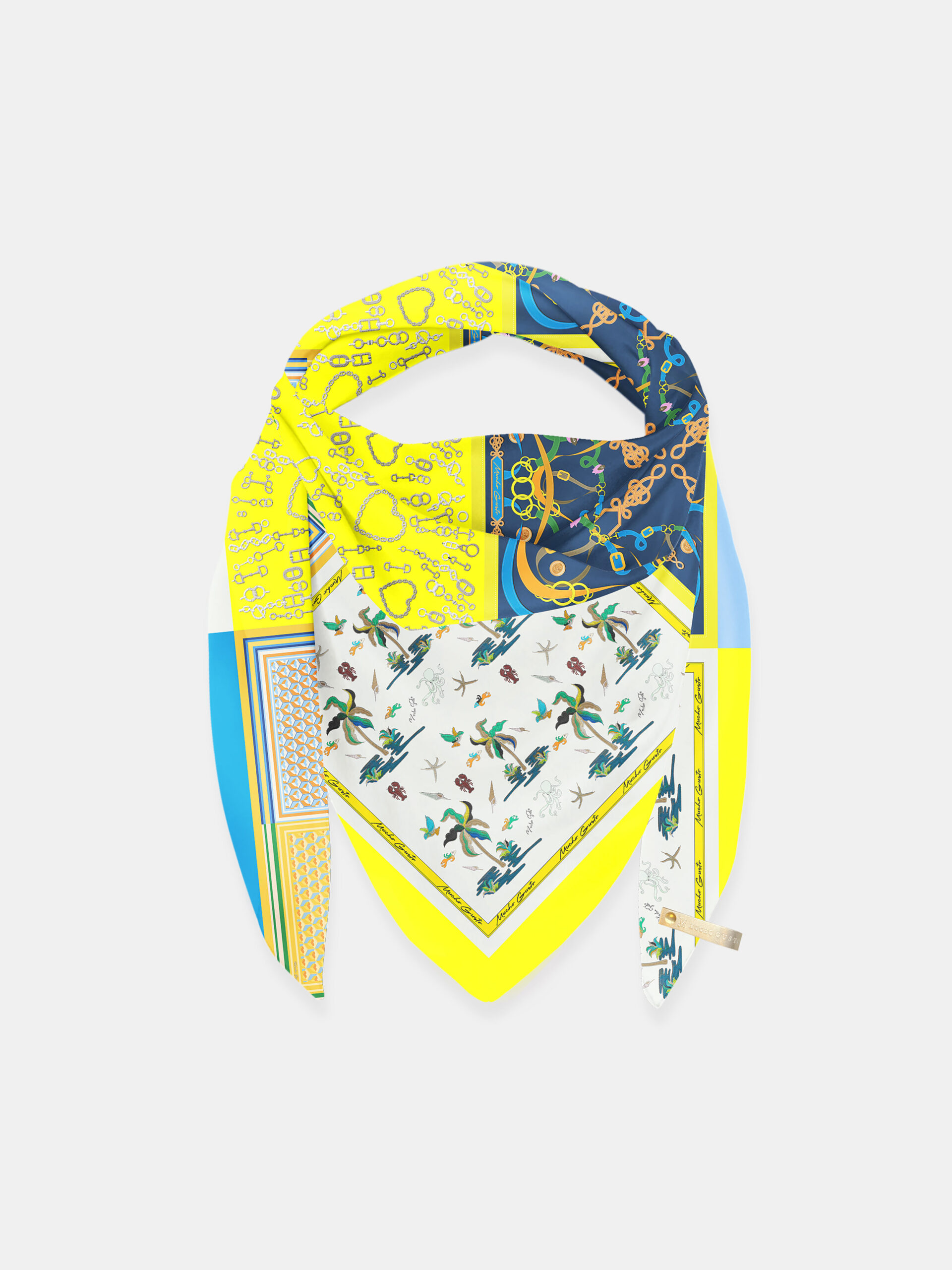 MUCHO GUSTO® Schal St. Tropez Palm Ketten Patchwork