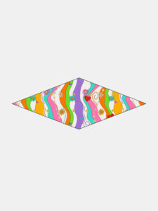 MUCHO GUSTO® Sjaal Tie Silk Regenbooghart Bloesem