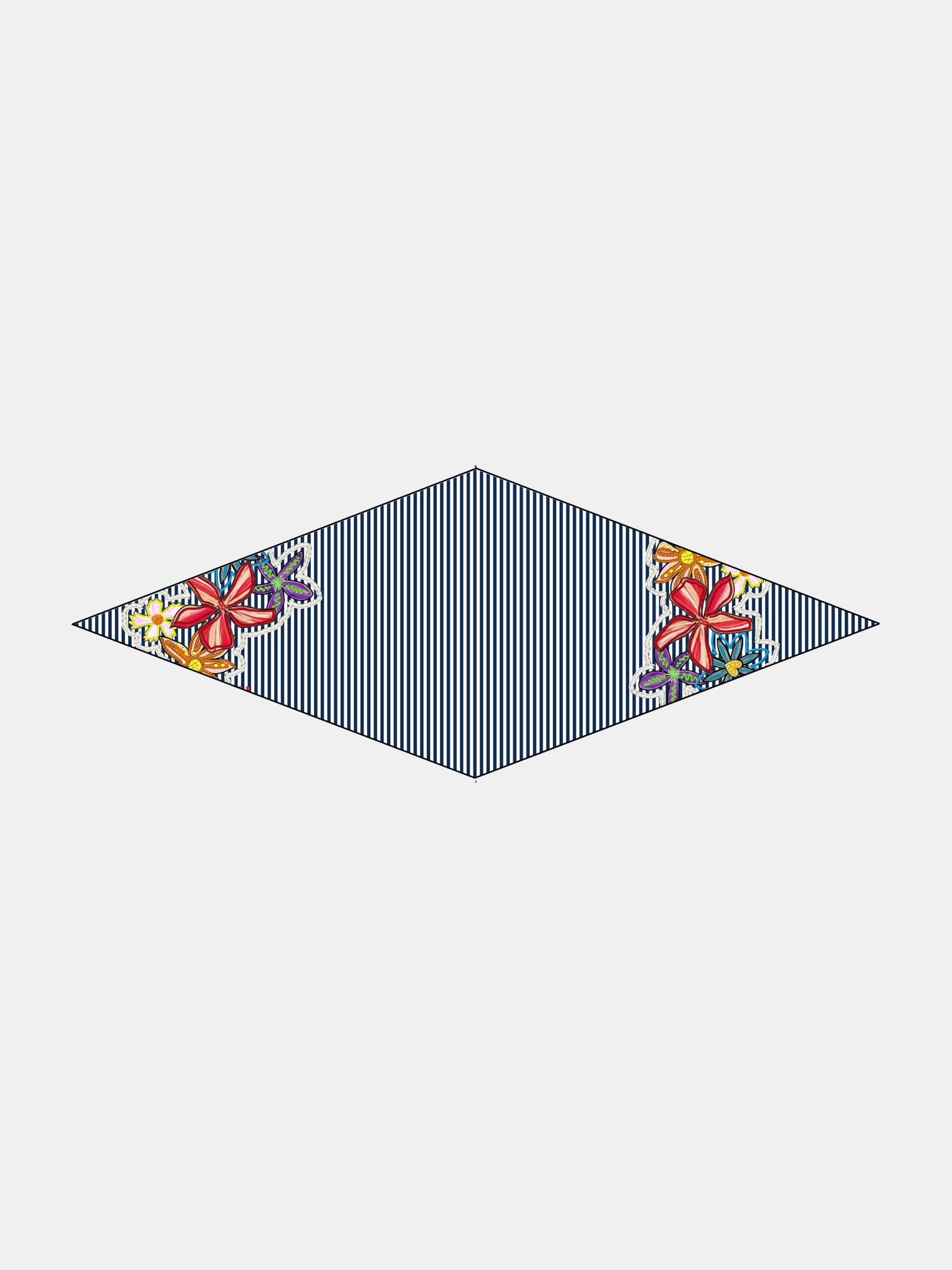 MUCHO GUSTO® Schal Tie Silk Marinière Blume Eleganz