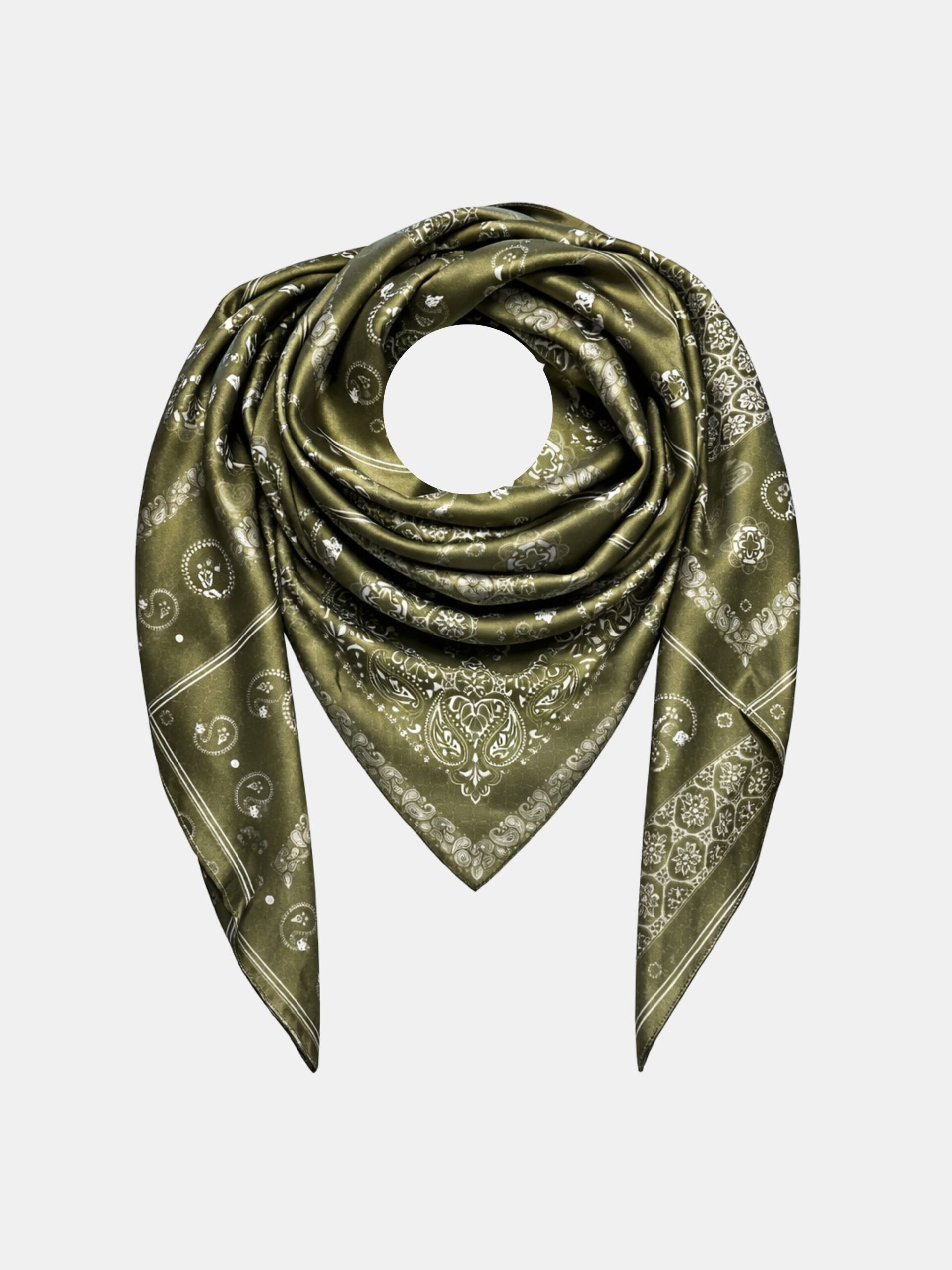 MUCHO GUSTO® Schal St. Tropez Olivgrün Paisley