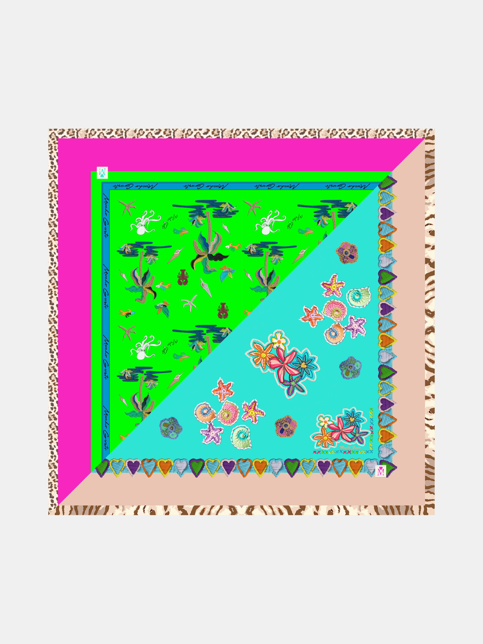 MUCHO GUSTO® Sjaal Burano Tropische Palm Elegantie