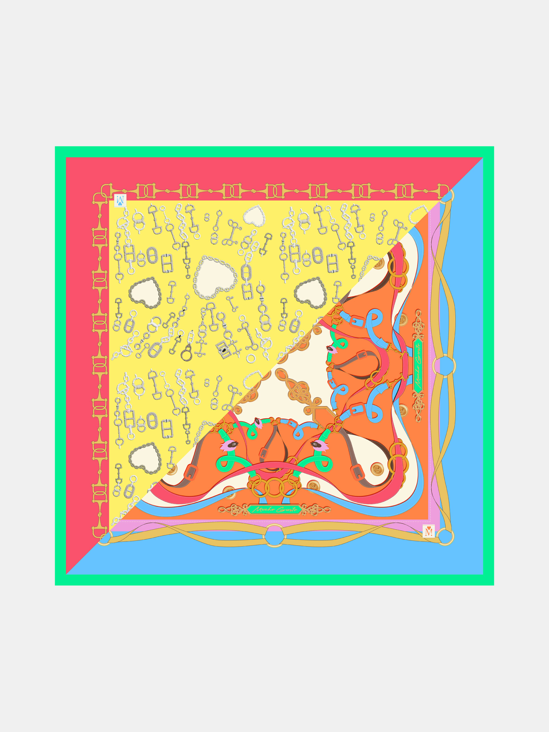 MUCHO GUSTO® Scarf Burano Colorful Patchwork Print