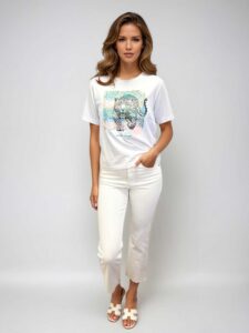 MUCHO GUSTO® T-Shirt Mucho Turquoise Leopard Elegance