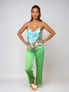 MUCHO GUSTO® Slip Top Turquoise Paradise-print
