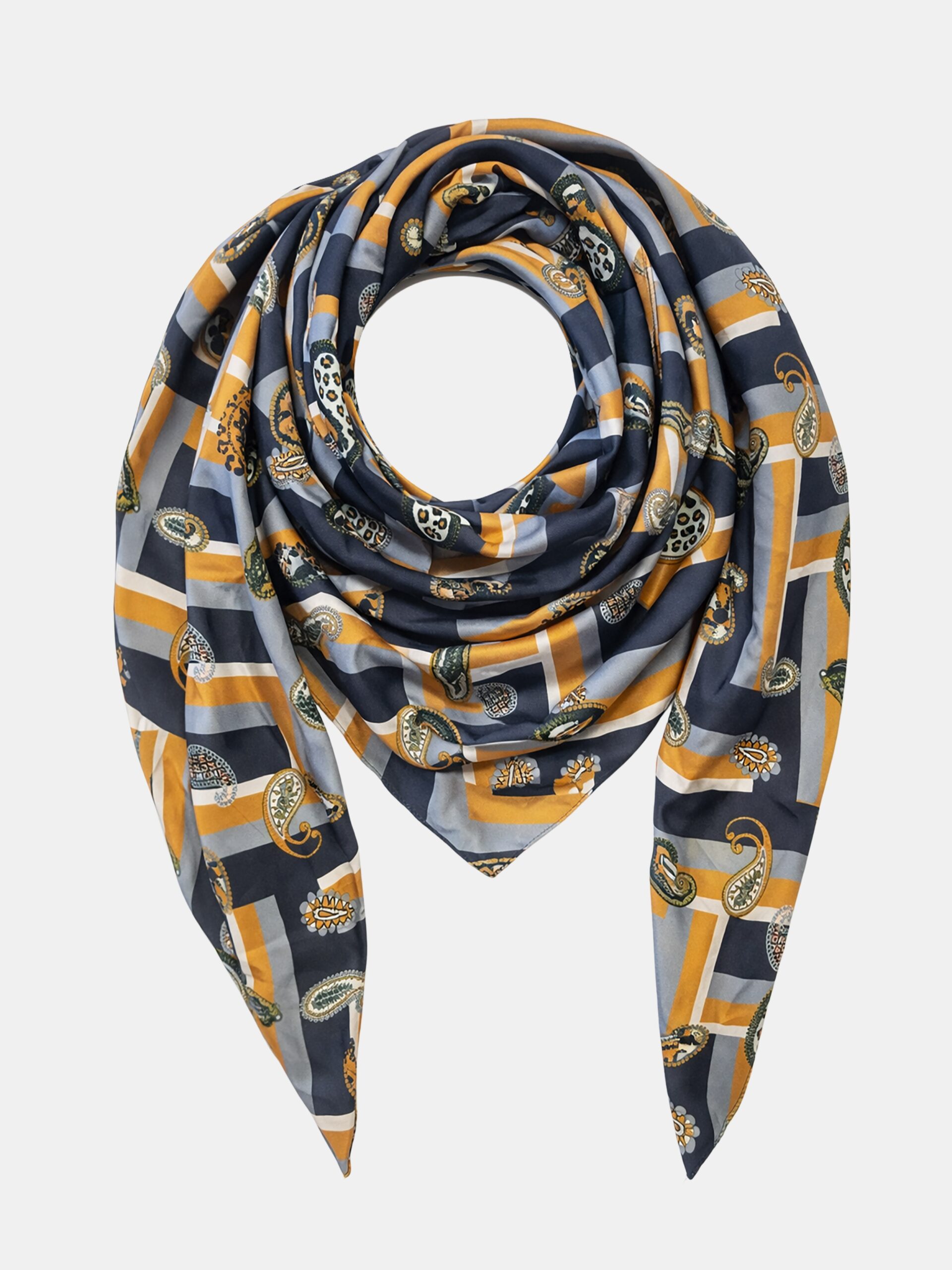 MUCHO GUSTO® Scarf St. Tropez Viscose Navy Baroque