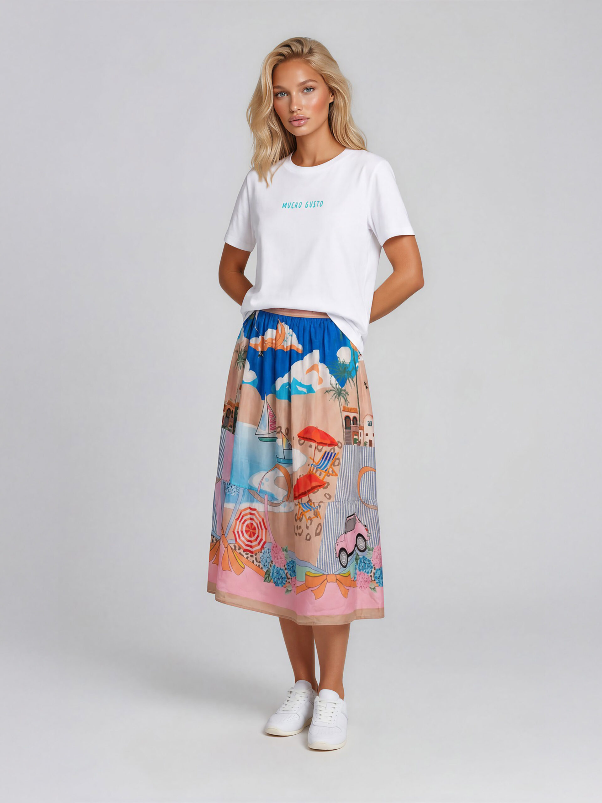 MUCHO GUSTO® Rock Cosenza Urlaubseleganz-Patchwork