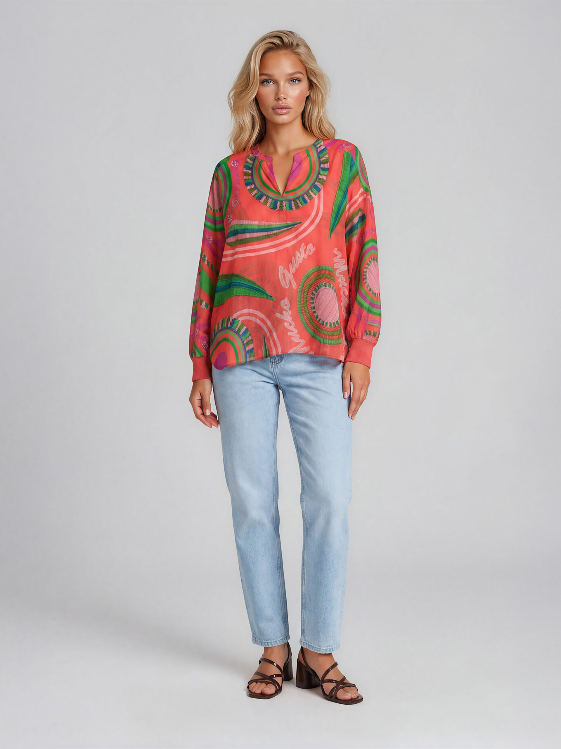 MUCHO GUSTO® Blouse Termoli Sunset Mandala