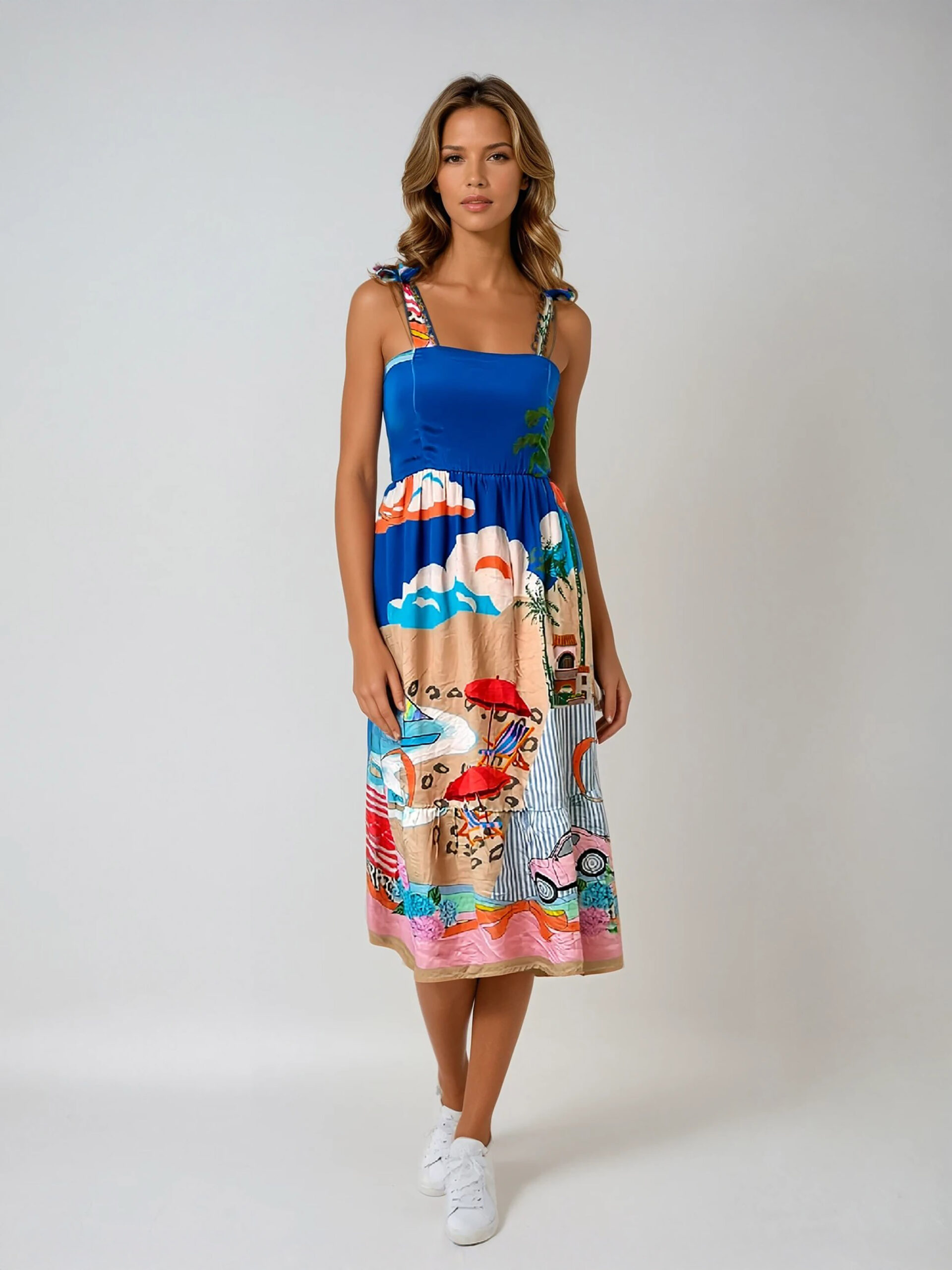MUCHO GUSTO® Dress Turi Viscose Vacation Patchwork