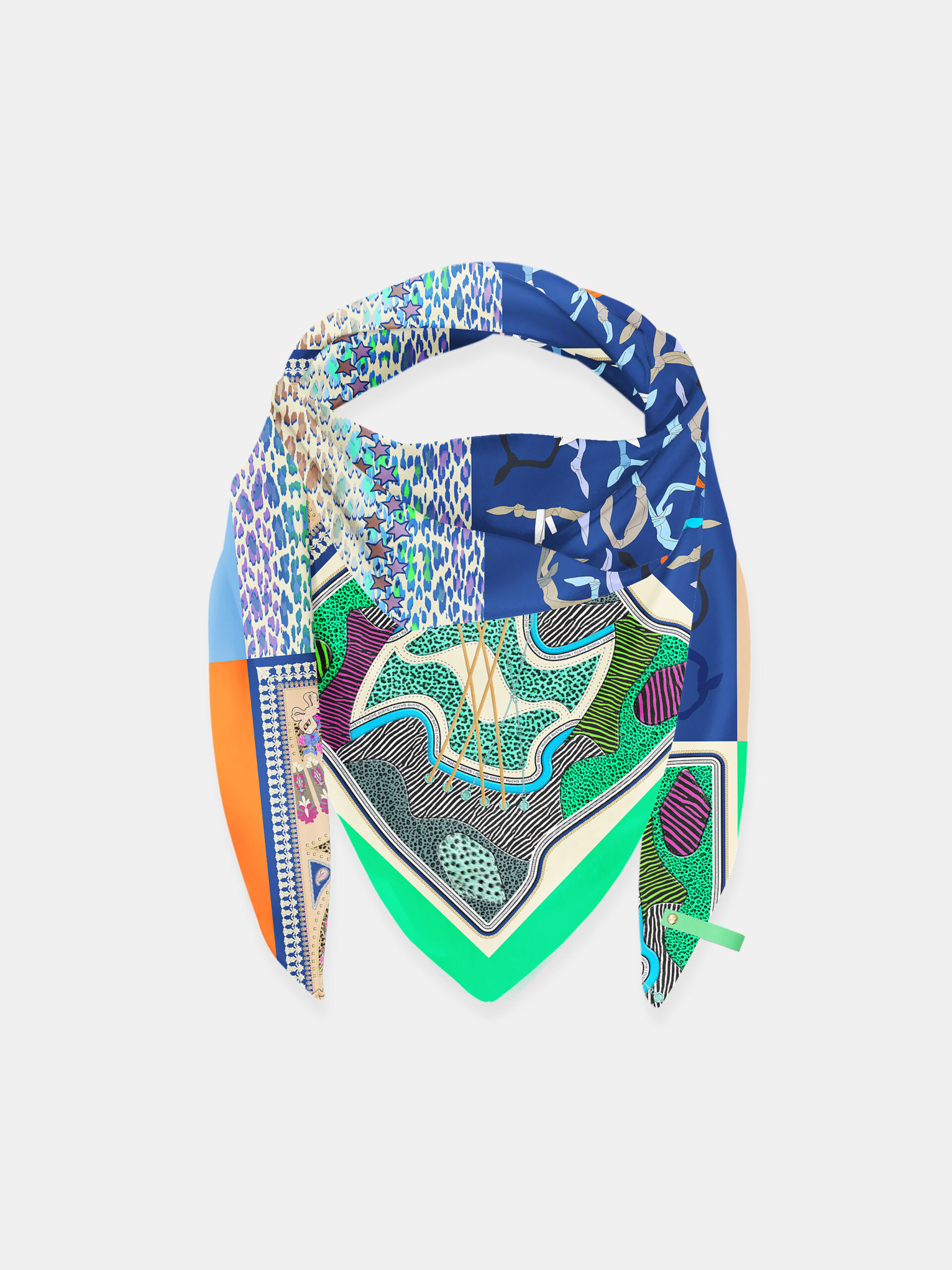 MUCHO GUSTO® Sjaal St. Tropez Blauwe Ster Patchwork
