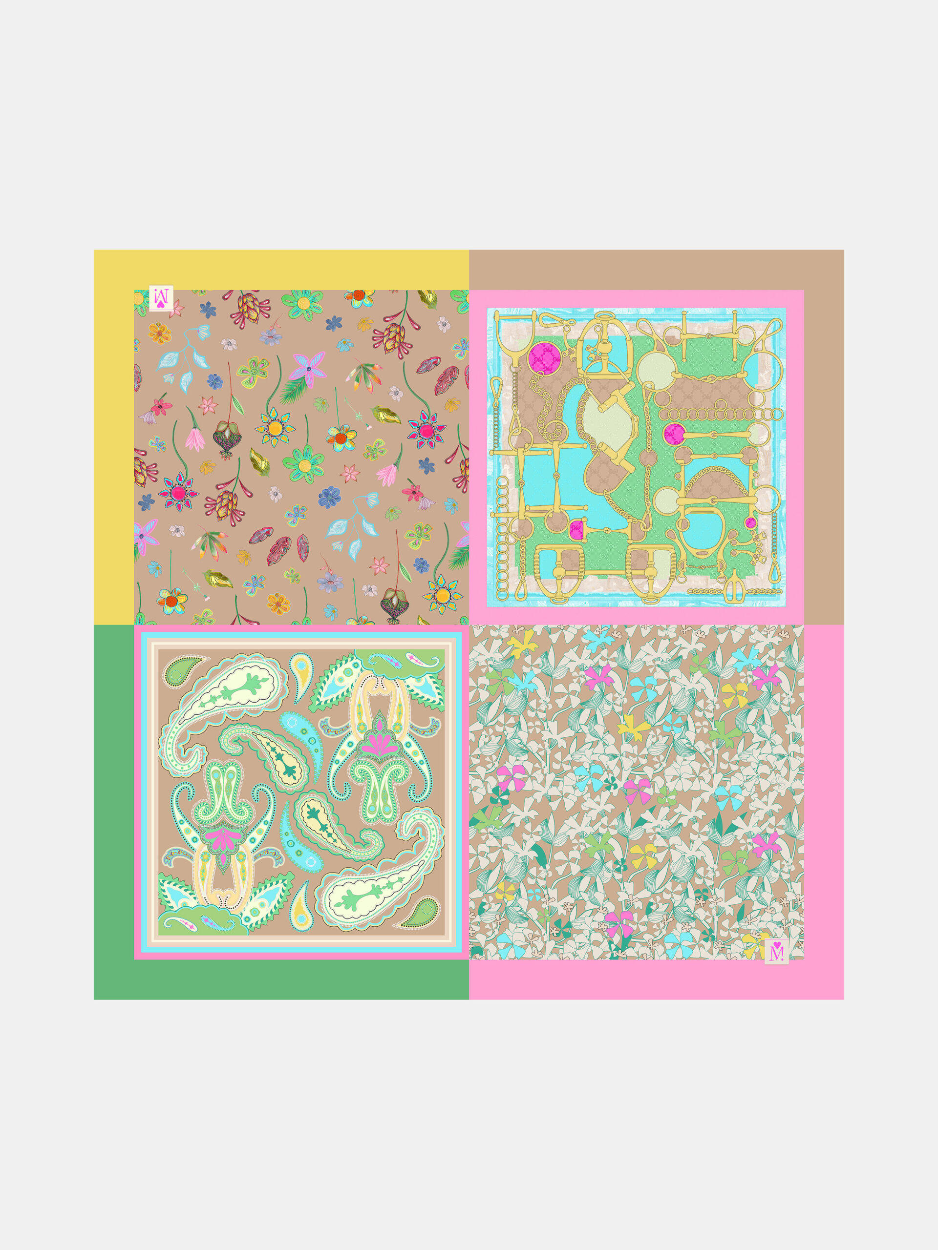 MUCHO GUSTO® Schal St. Tropez Blumen Pastell