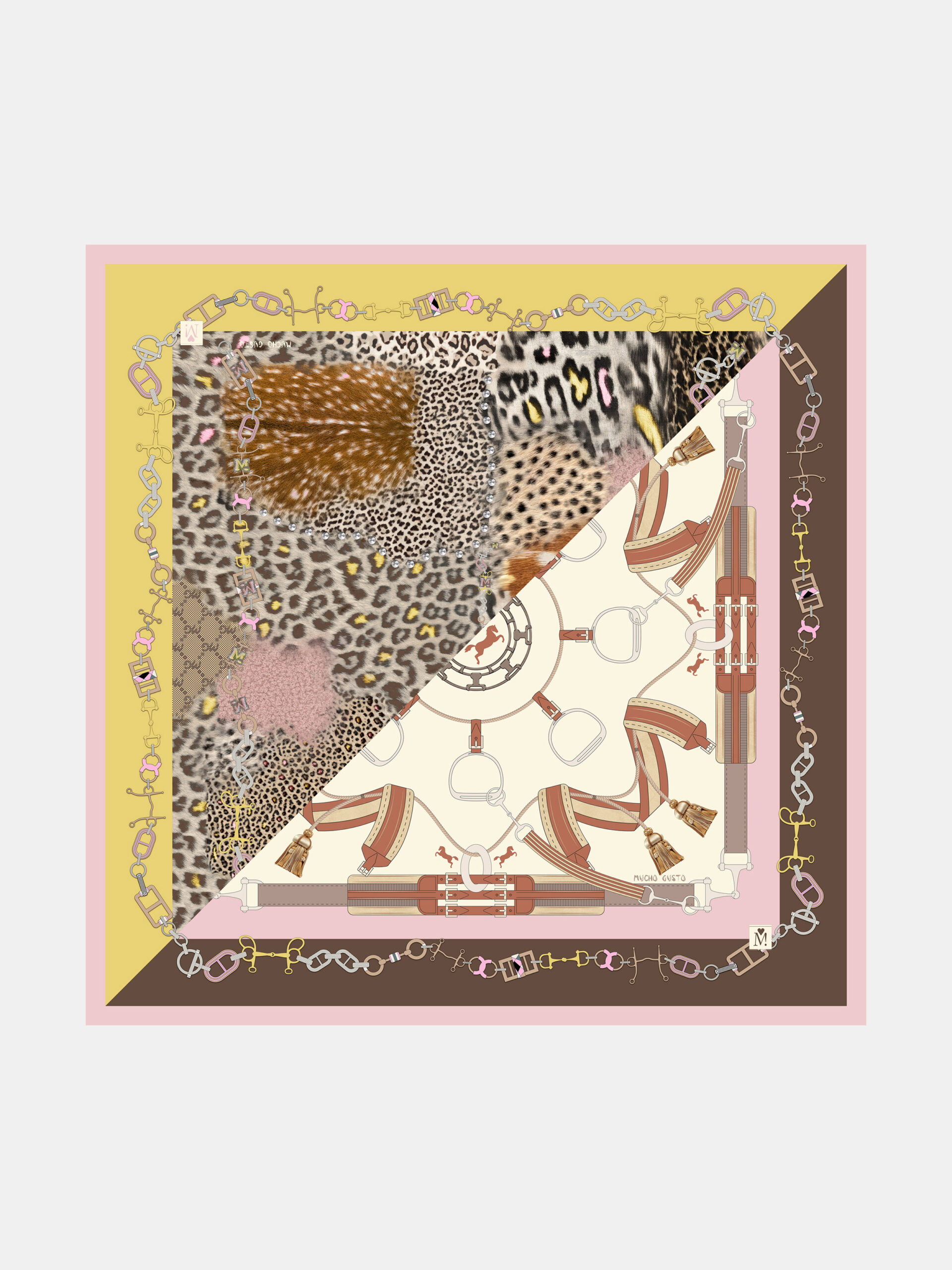 MUCHO GUSTO® Scarf St. Tropez Leopard Chain Luxe