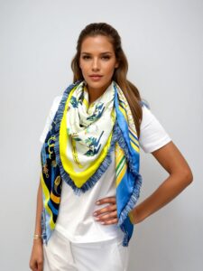 MUCHO GUSTO® Sjaal St. Tropez Katoen Lange Ketting Palm Elegance