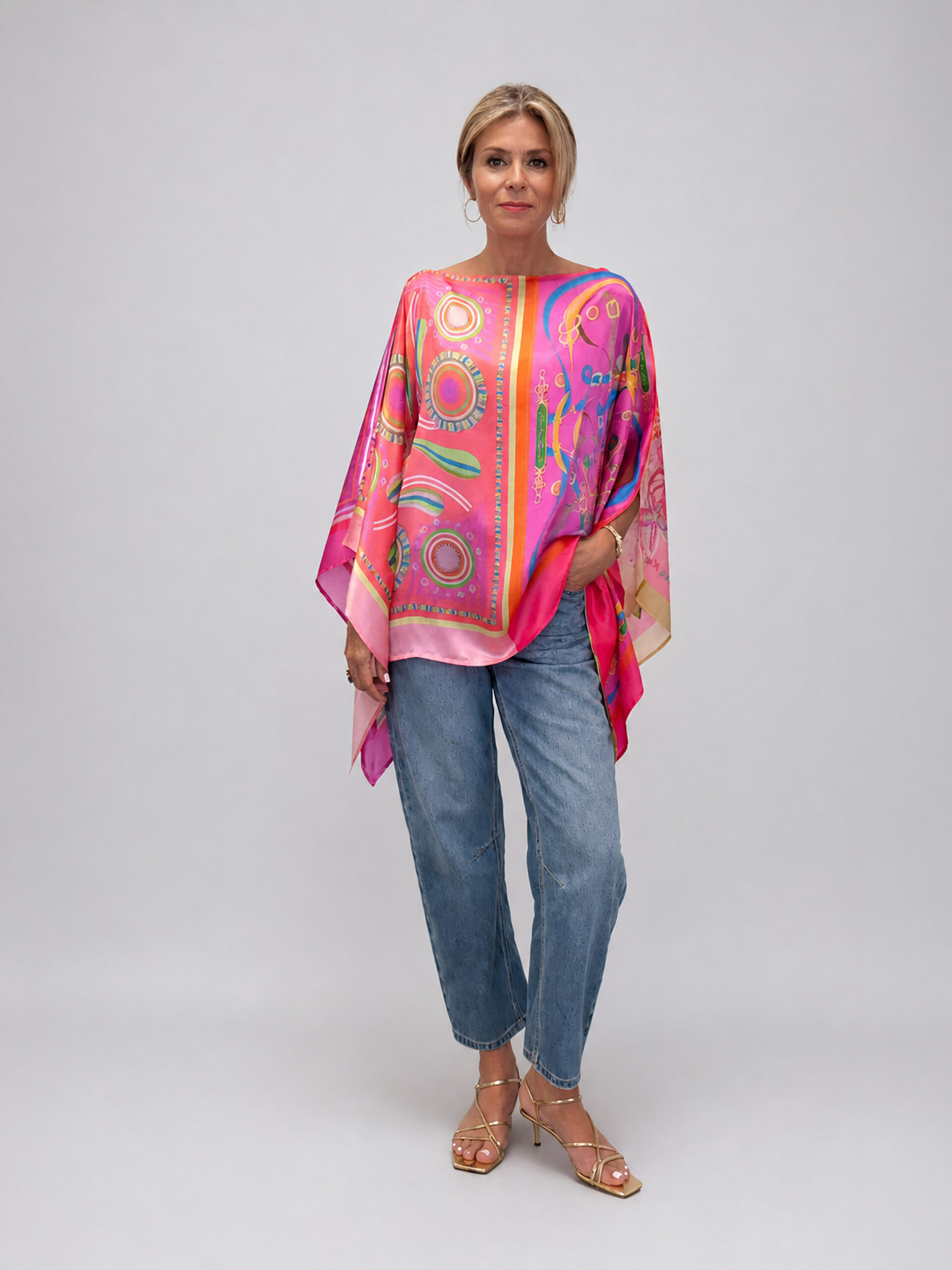 MUCHO GUSTO® Poncho Benirras Colorful Patchwork Elegance