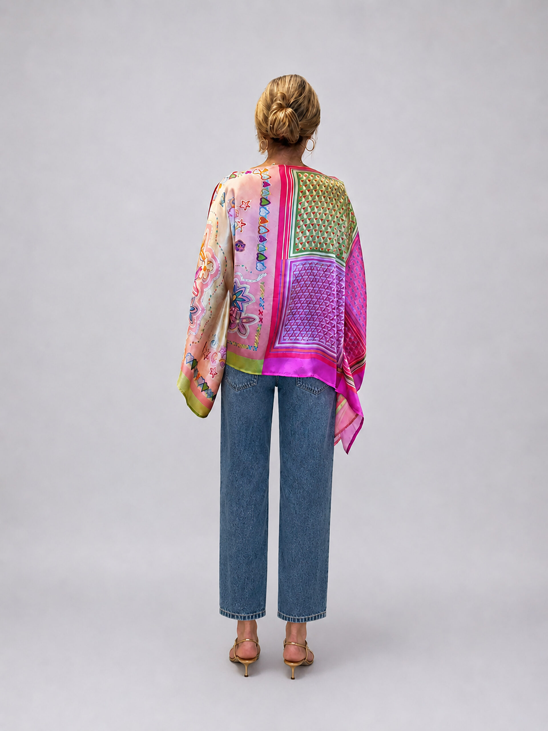 MUCHO GUSTO® Poncho Benirras Kleurrijke Patchwork-Elegantie