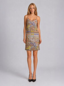 MUCHO GUSTO® Slip Dress Short Monogram Chain Print