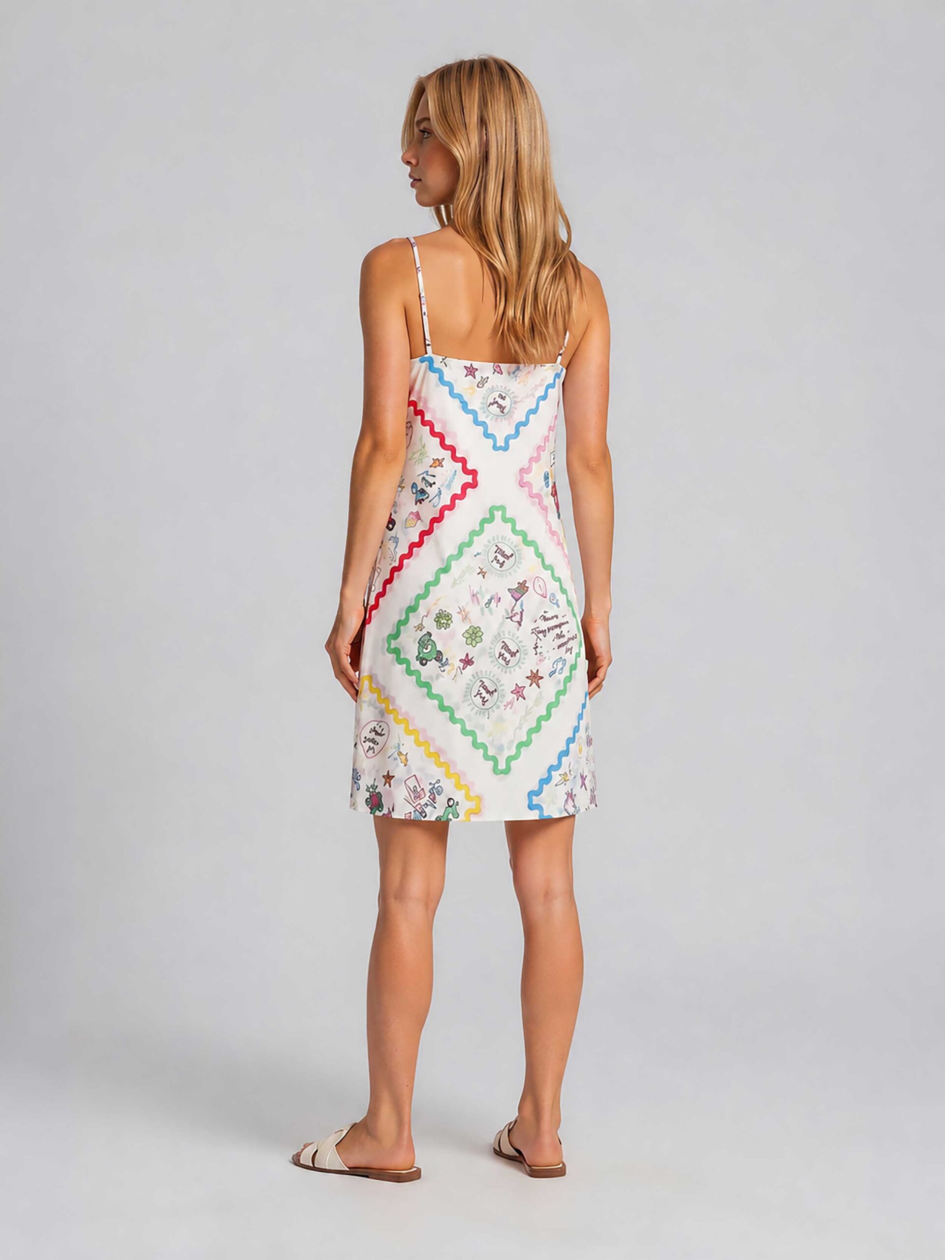 MUCHO GUSTO® Slip Dress Short Italian Elegance Patchwork