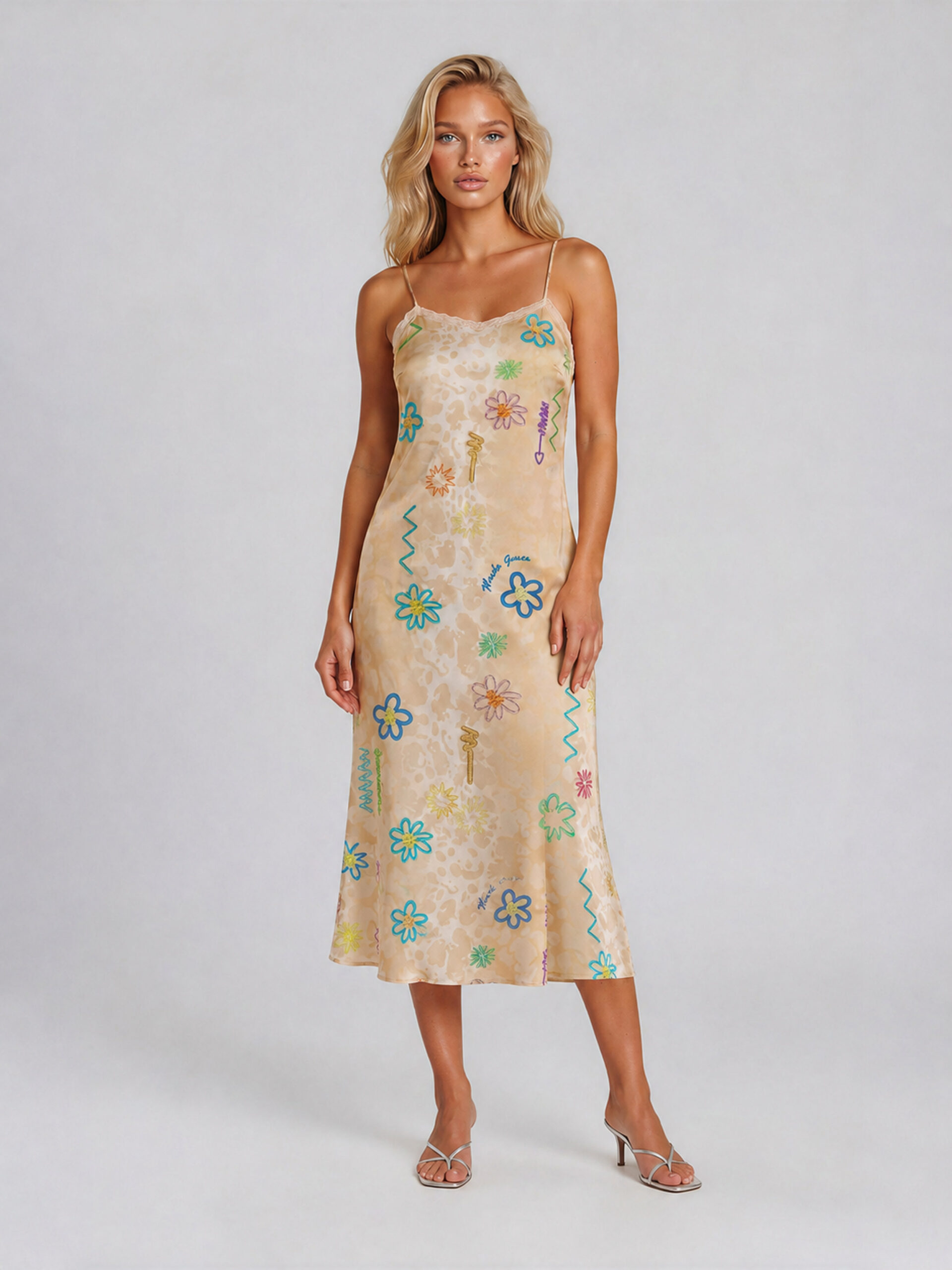 MUCHO GUSTO® Slip Dress Safari Blume Grace