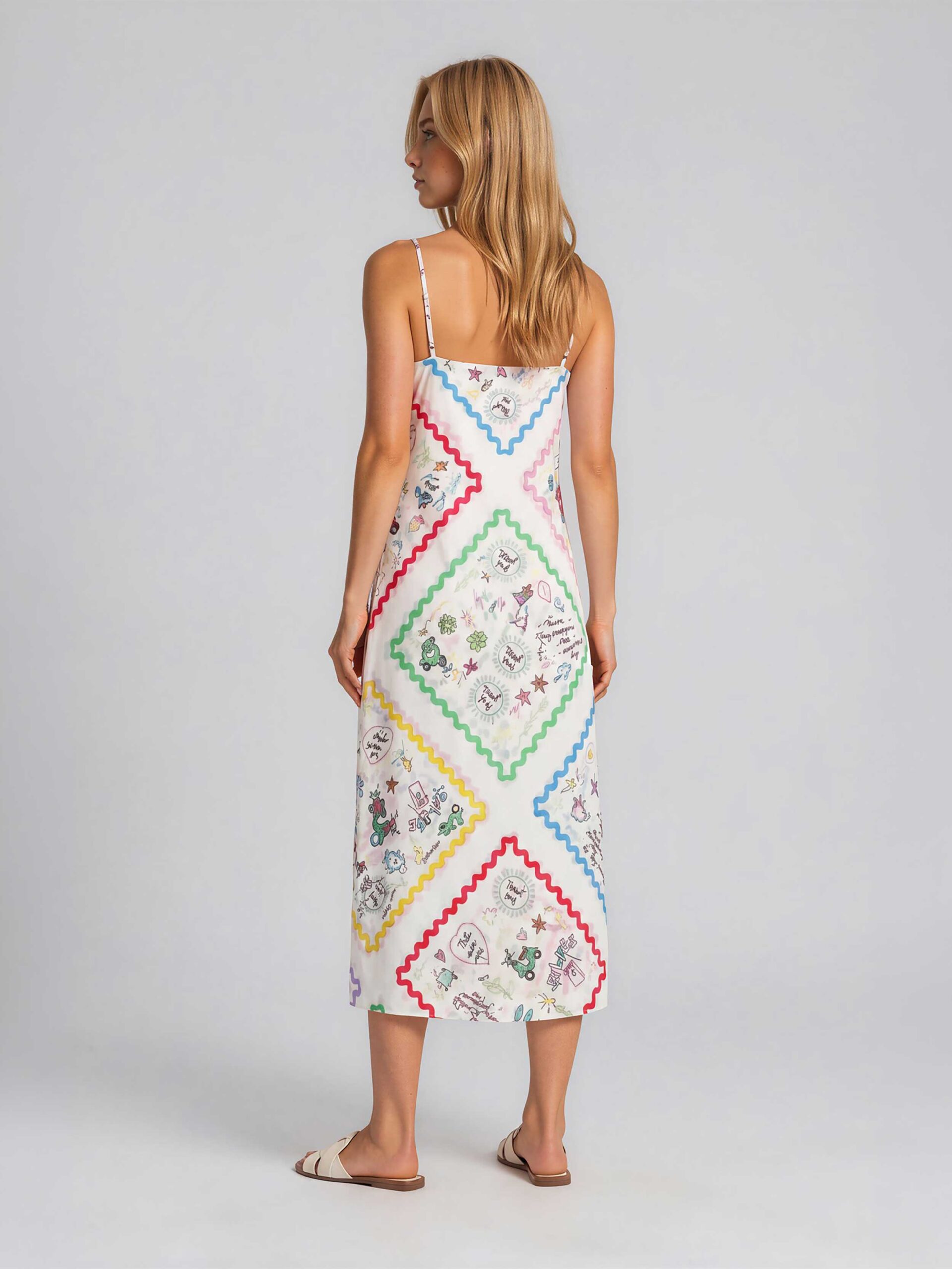 MUCHO GUSTO® Slip Dress Long Italian Elegance Patchwork