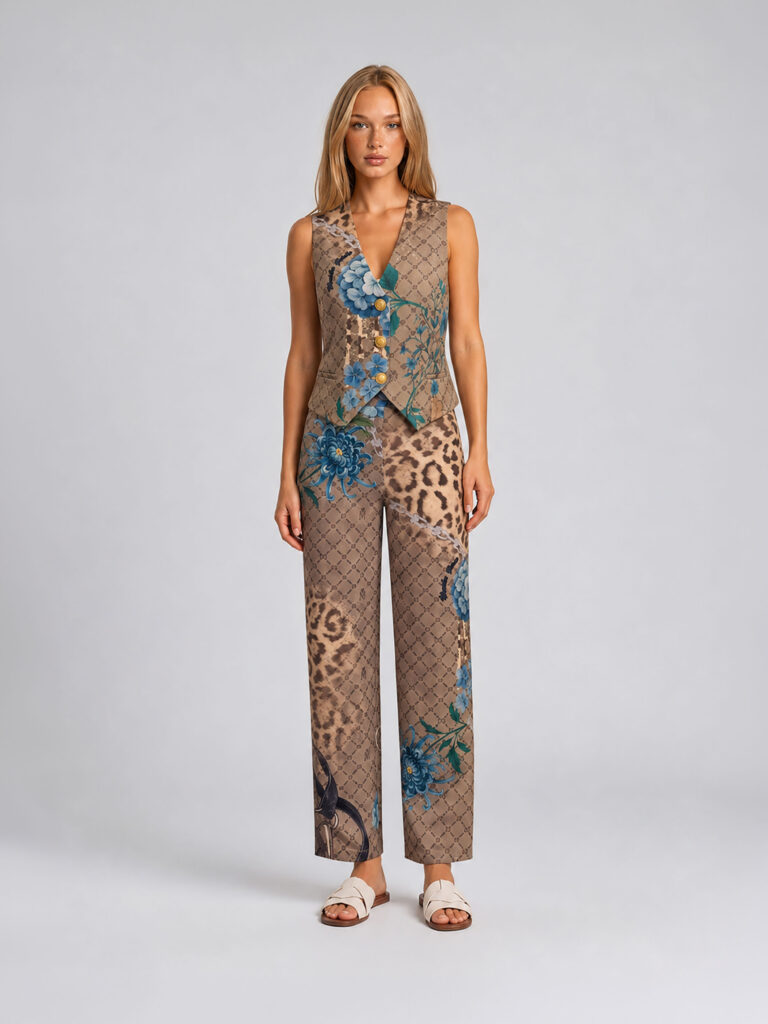 MUCHO GUSTO® Weste Lesbos MG Leopard Blossom