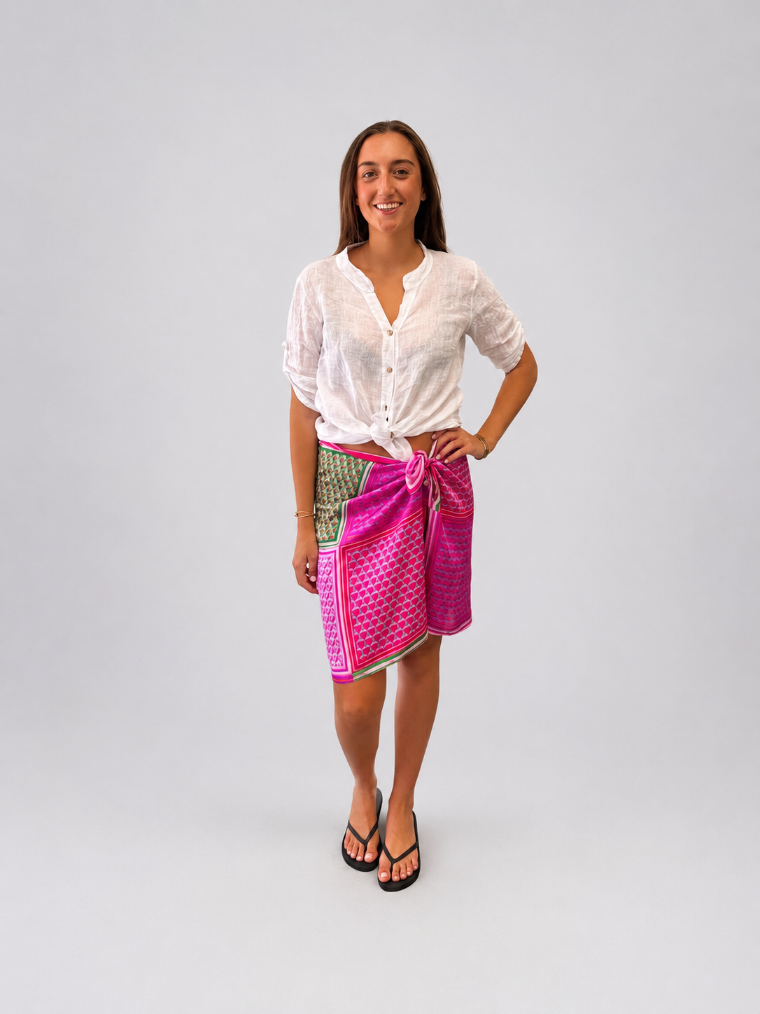 MUCHO GUSTO® Rock Sarong Short Fuchsia Herz Eleganz