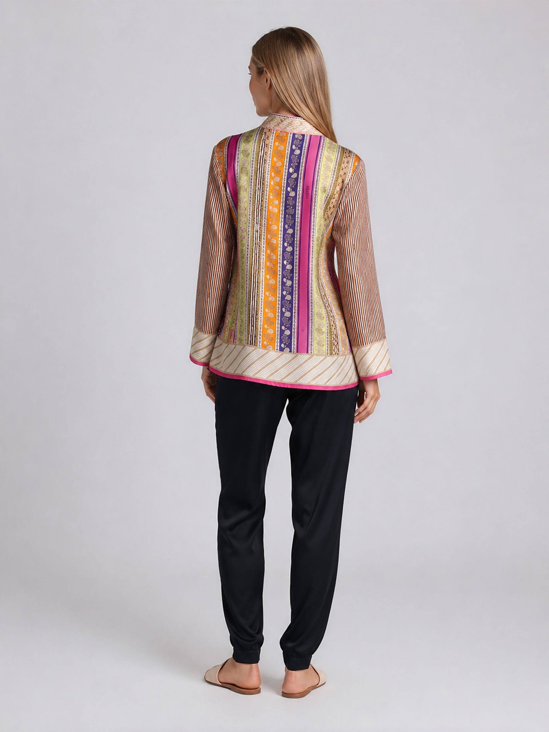 MUCHO GUSTO® Bluse Roma Paisley-Streifen-Patchwork