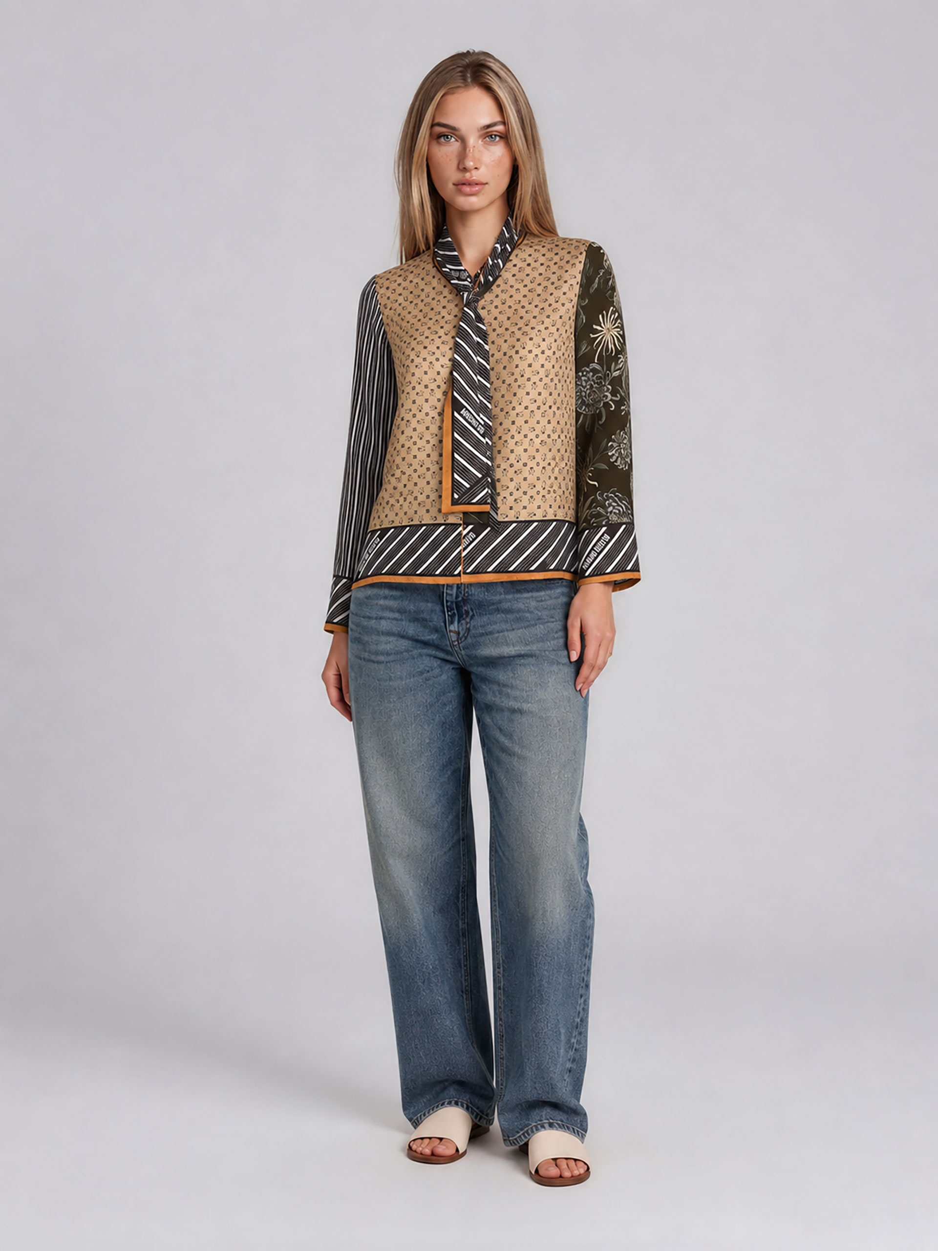 MUCHO GUSTO® Bluse Roma Autumn Heritage Patchwork