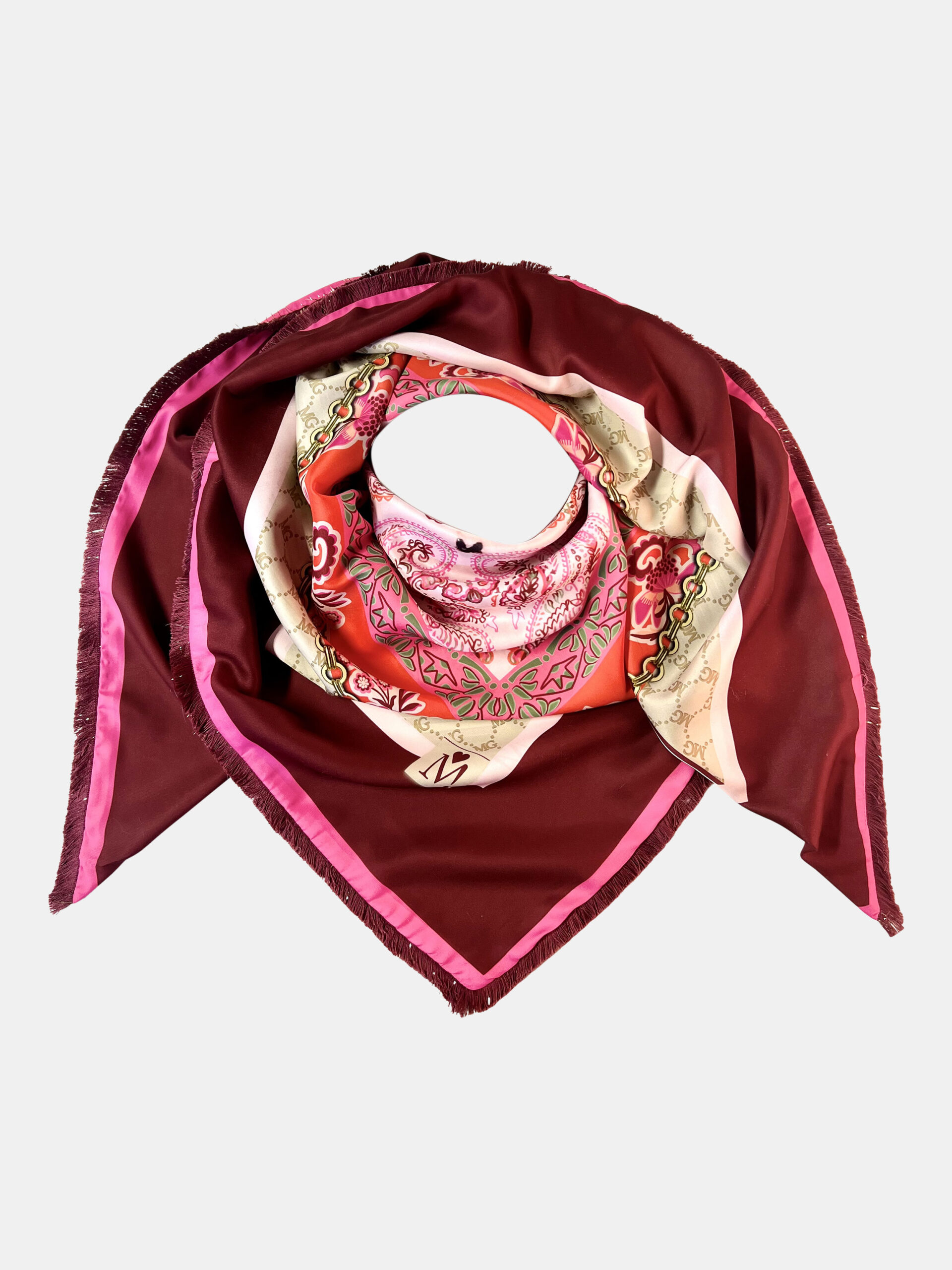 MUCHO GUSTO® Schal Genova Bordeaux Rose Elegance