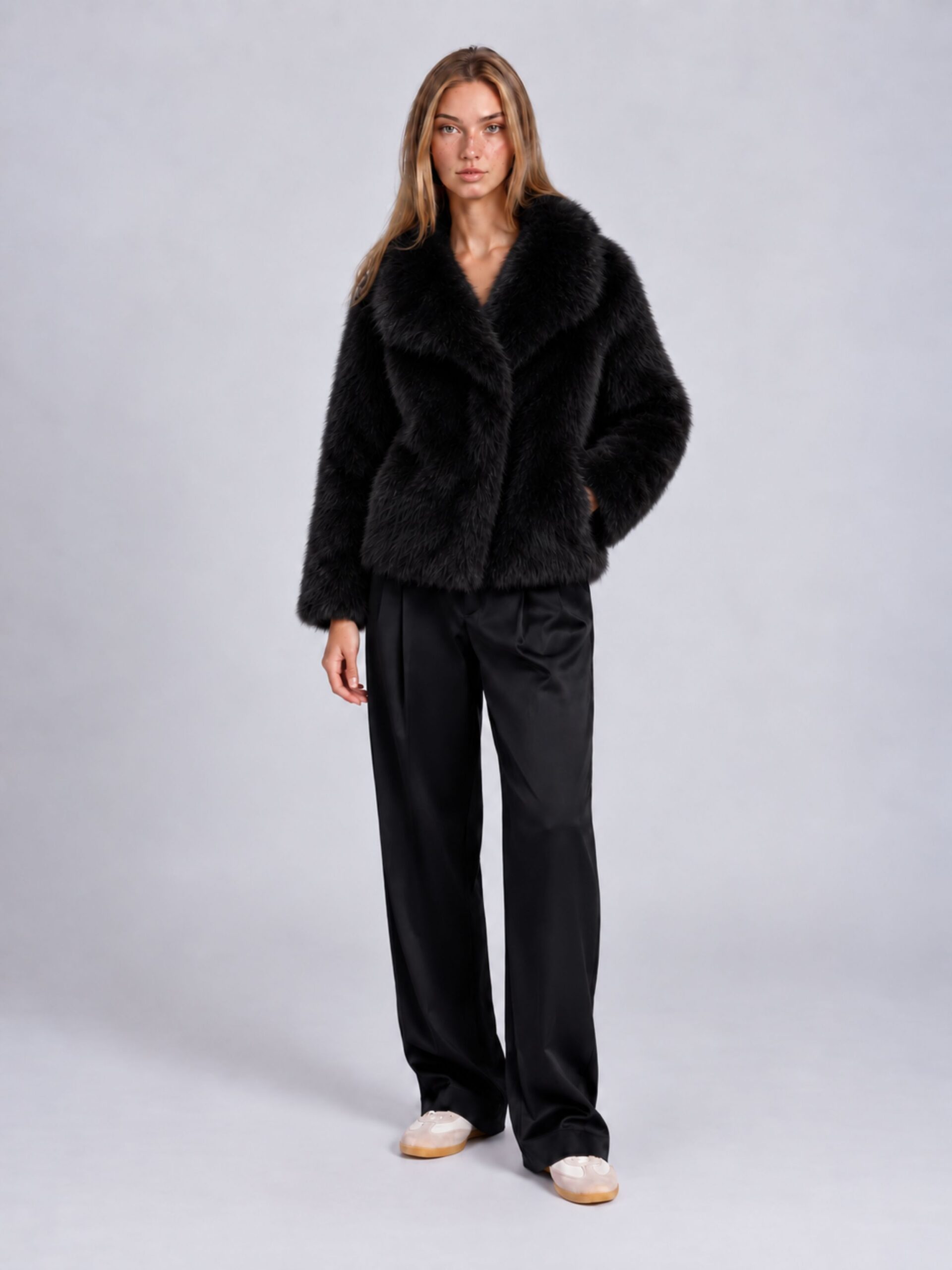 MUCHO GUSTO® Jacket Andora Black Fake Fur