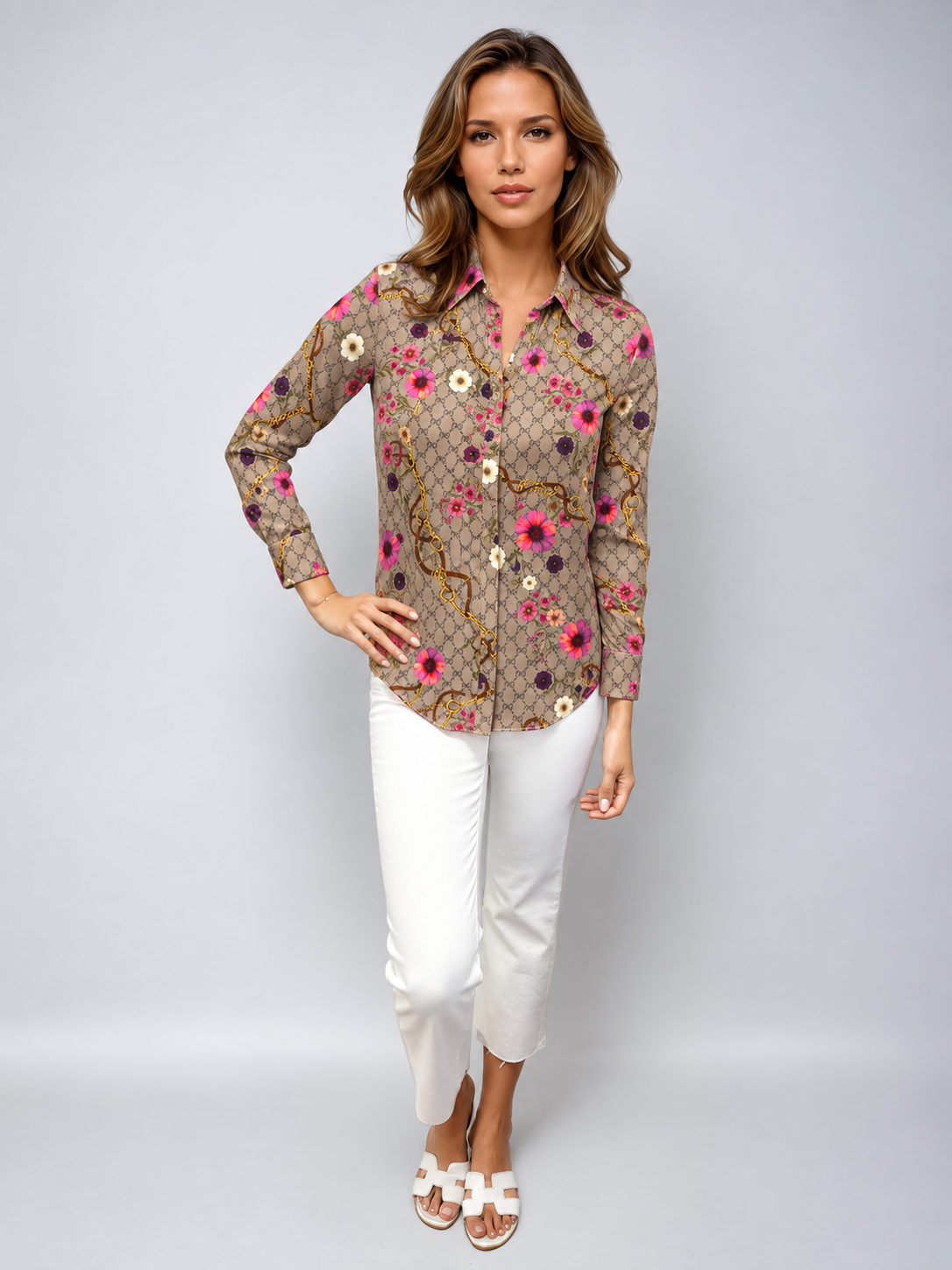 MUCHO GUSTO® Blouse Monza MG Monagram Print