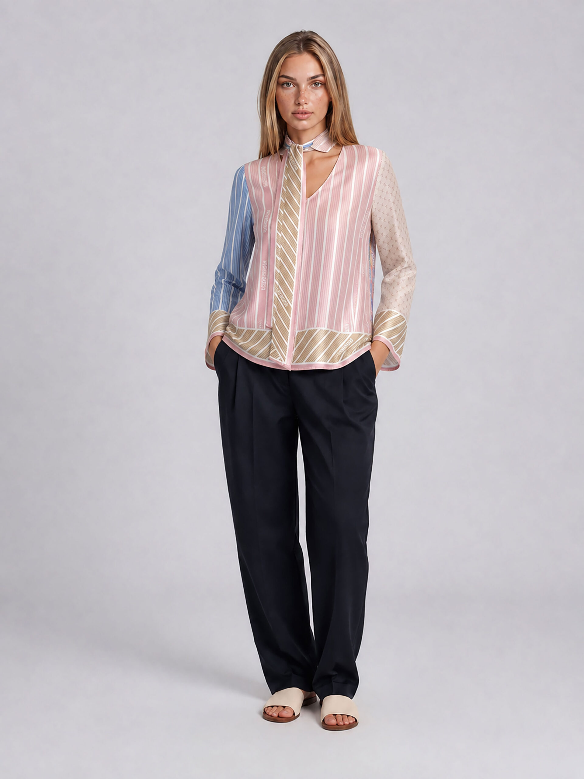 MUCHO GUSTO® Bluse Roma Weiches Garten-Patchwork