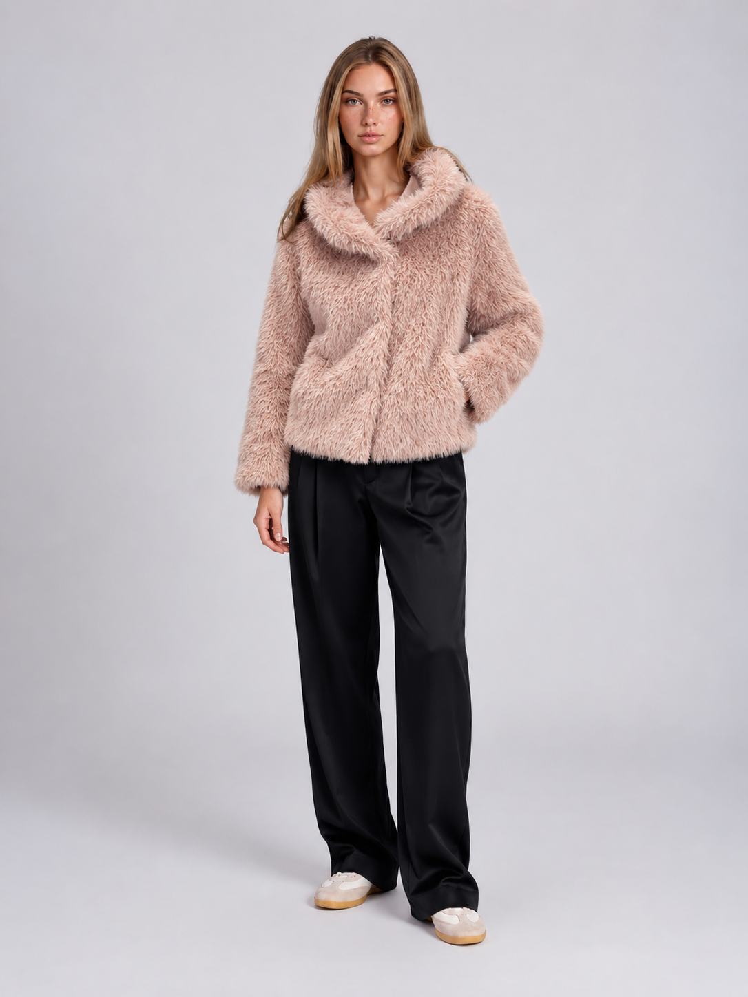 MUCHO GUSTO® Jacket Sella Ronda Fake Fur Pink