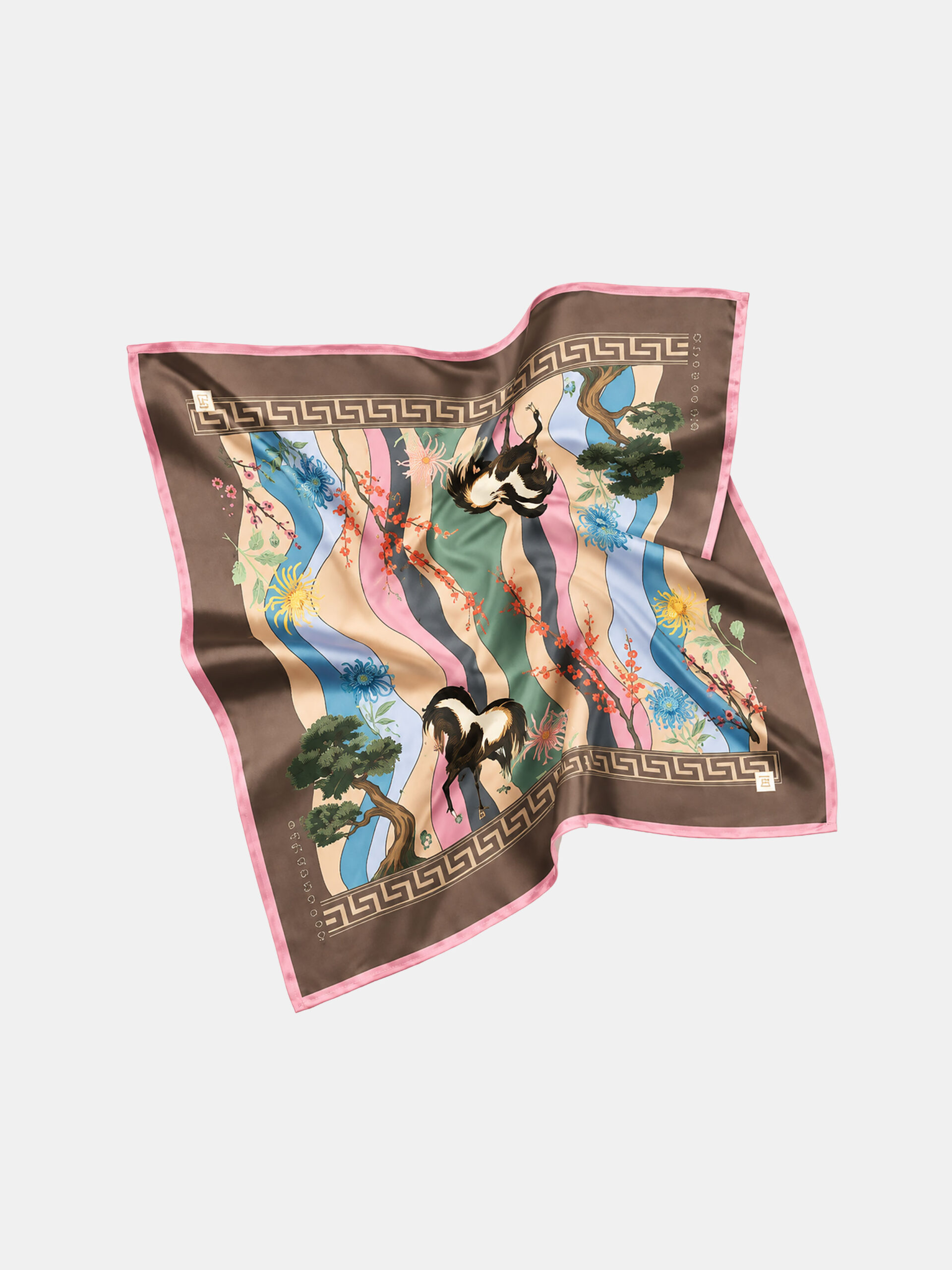 MUCHO GUSTO® New York Scarf Mocha Blossom Crane