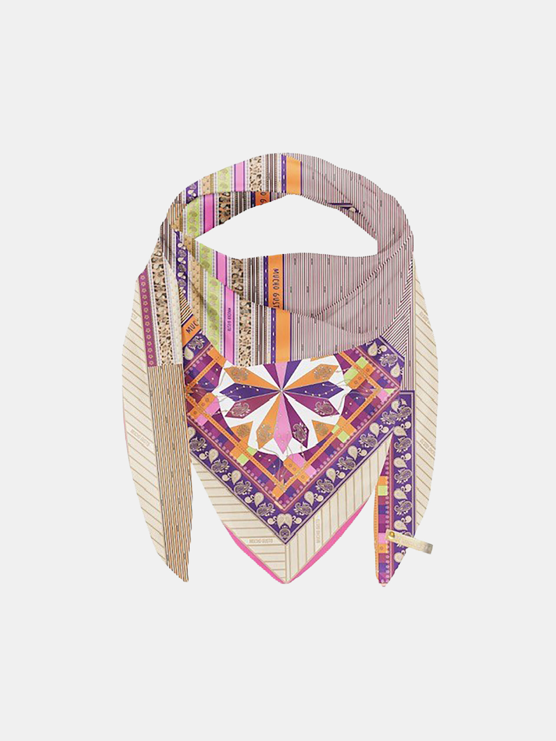 MUCHO GUSTO® Schal „St. Tropez“ – Lila Mosaik-Patchwork