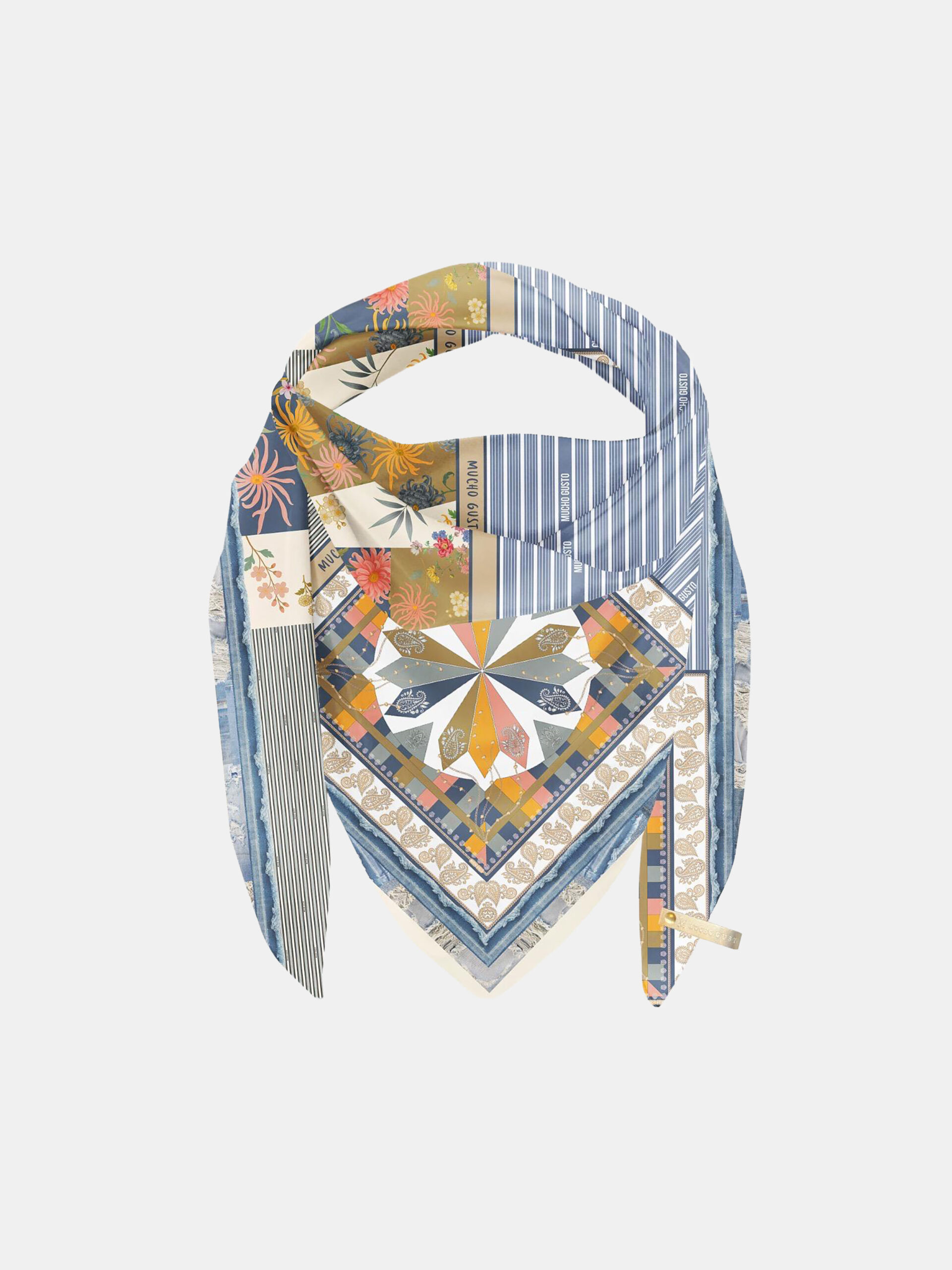 MUCHO GUSTO® Schal „St. Tropez“ – blau gestreift, Patchwork