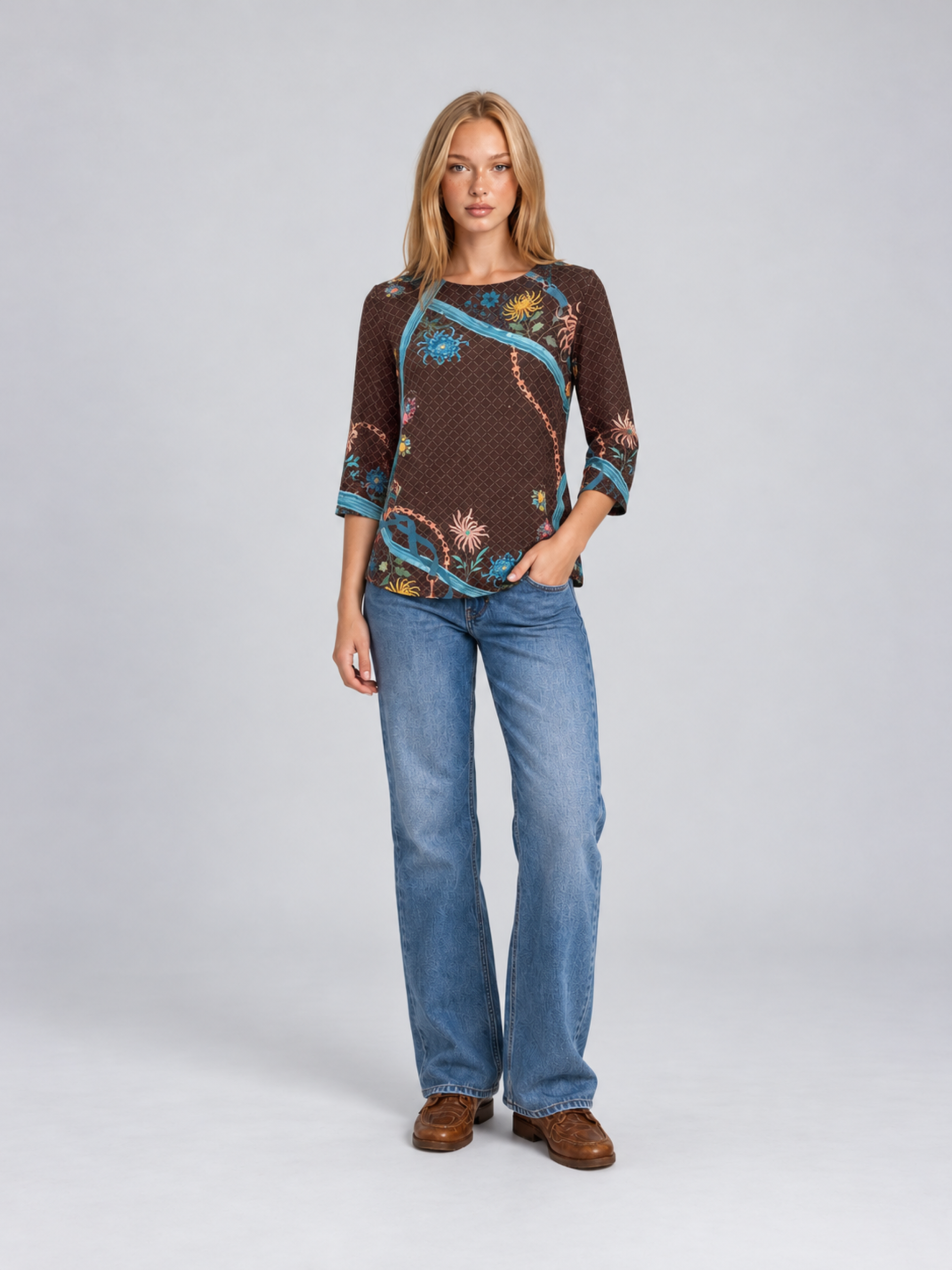 MUCHO GUSTO® Blouse Matera Ketting Bloemenprint