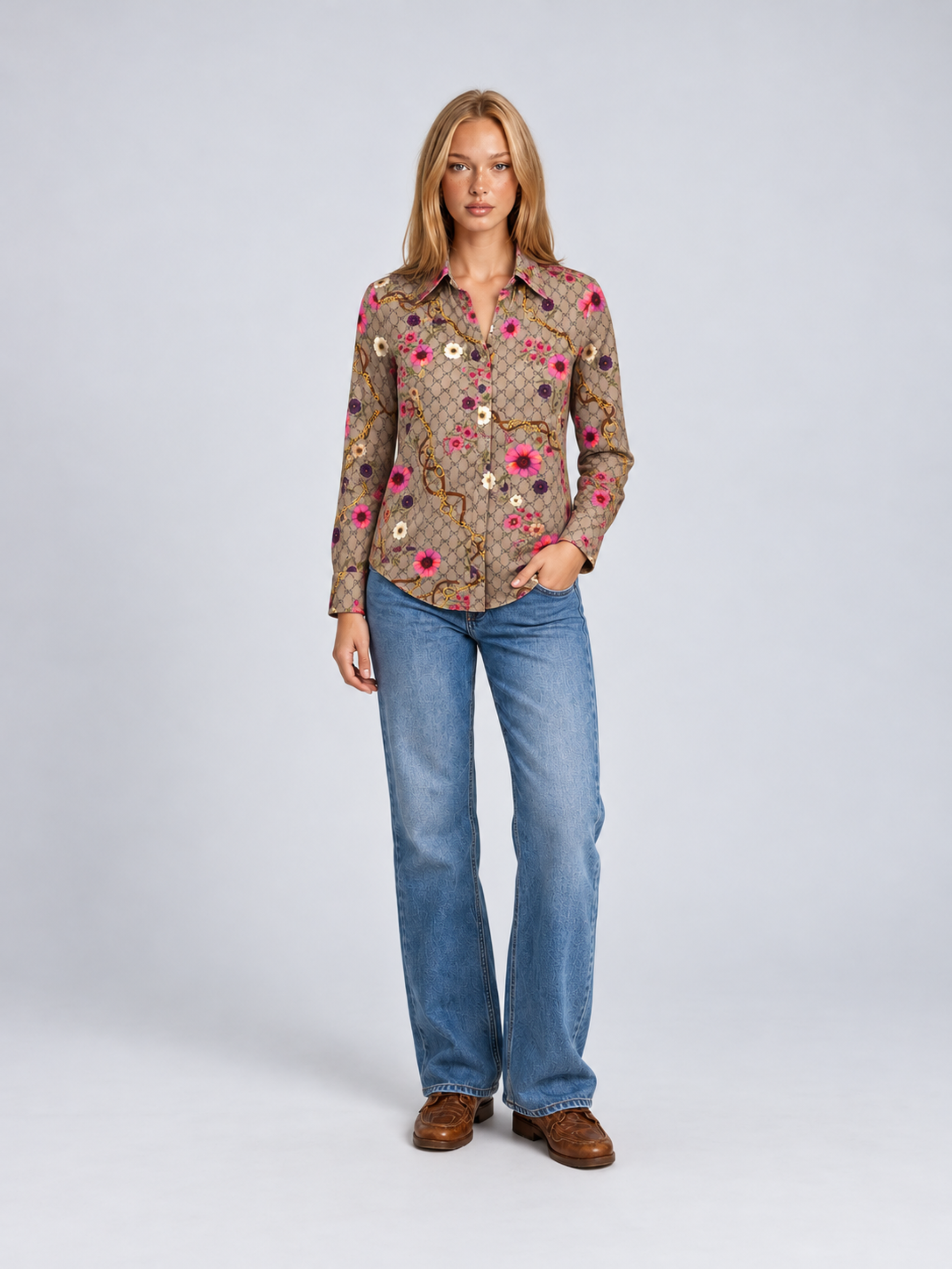 MUCHO GUSTO® Blouse Monza MG Monagram Print