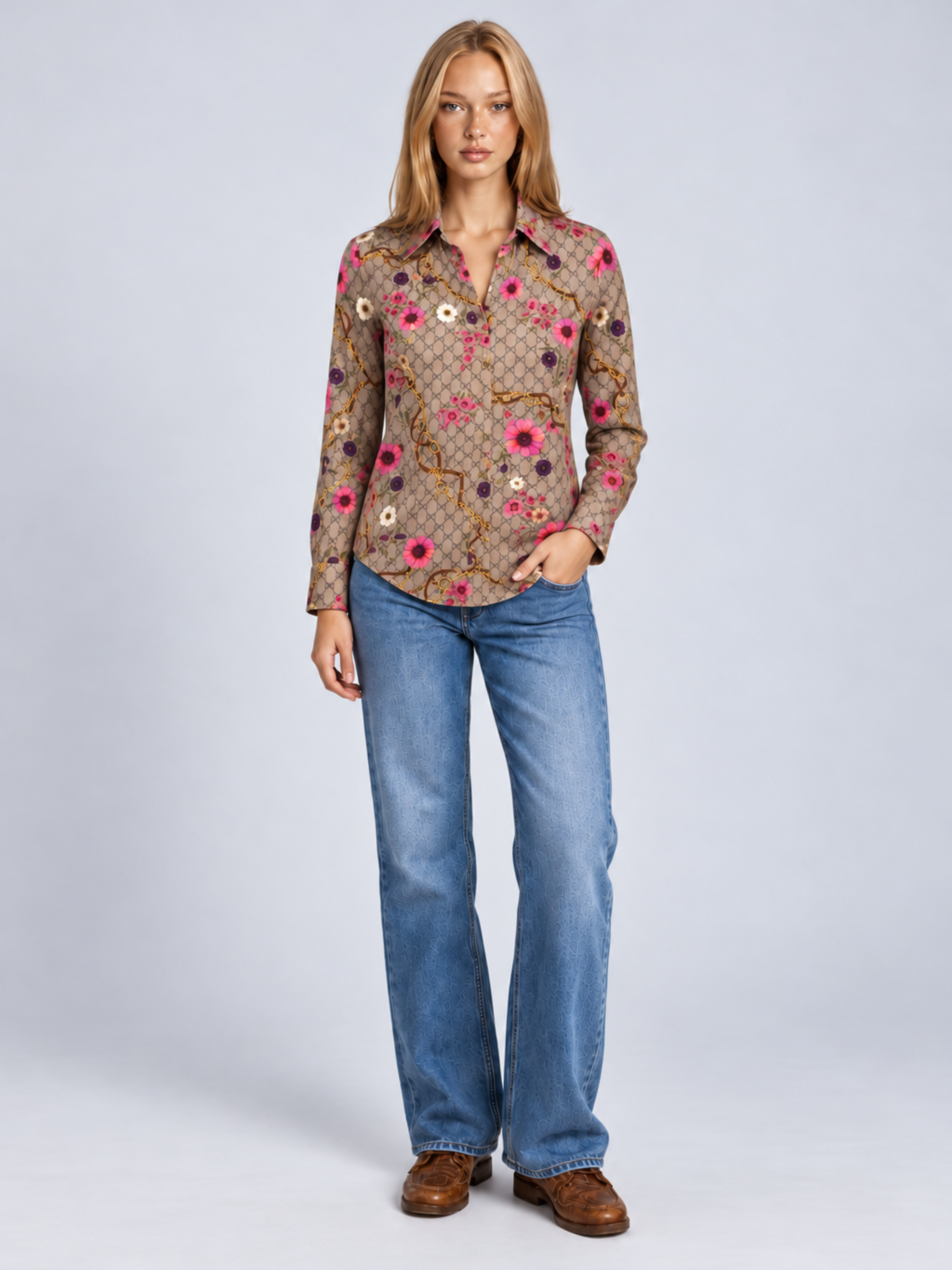 MUCHO GUSTO® Blouse Monza MG Monagram Print