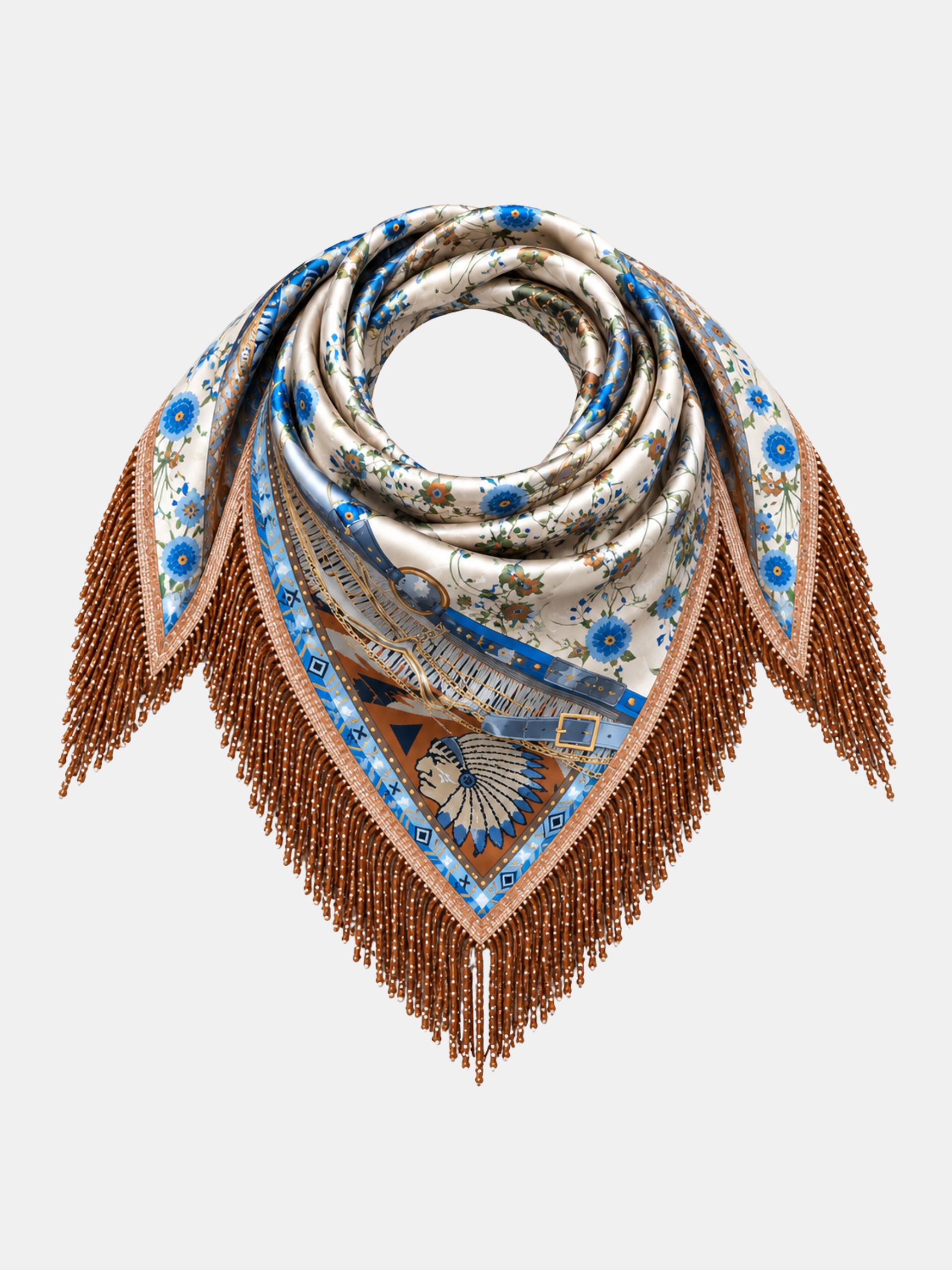 MUCHO GUSTO® Scarf Kiev Franjes Westernstijl Kleurrijk
