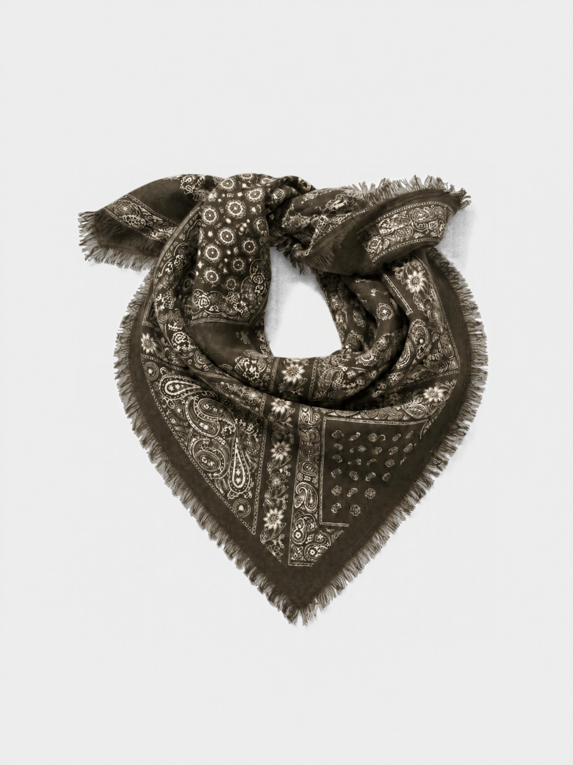 MUCHO GUSTO® Scarf Muchi Olive Paisley Elegance