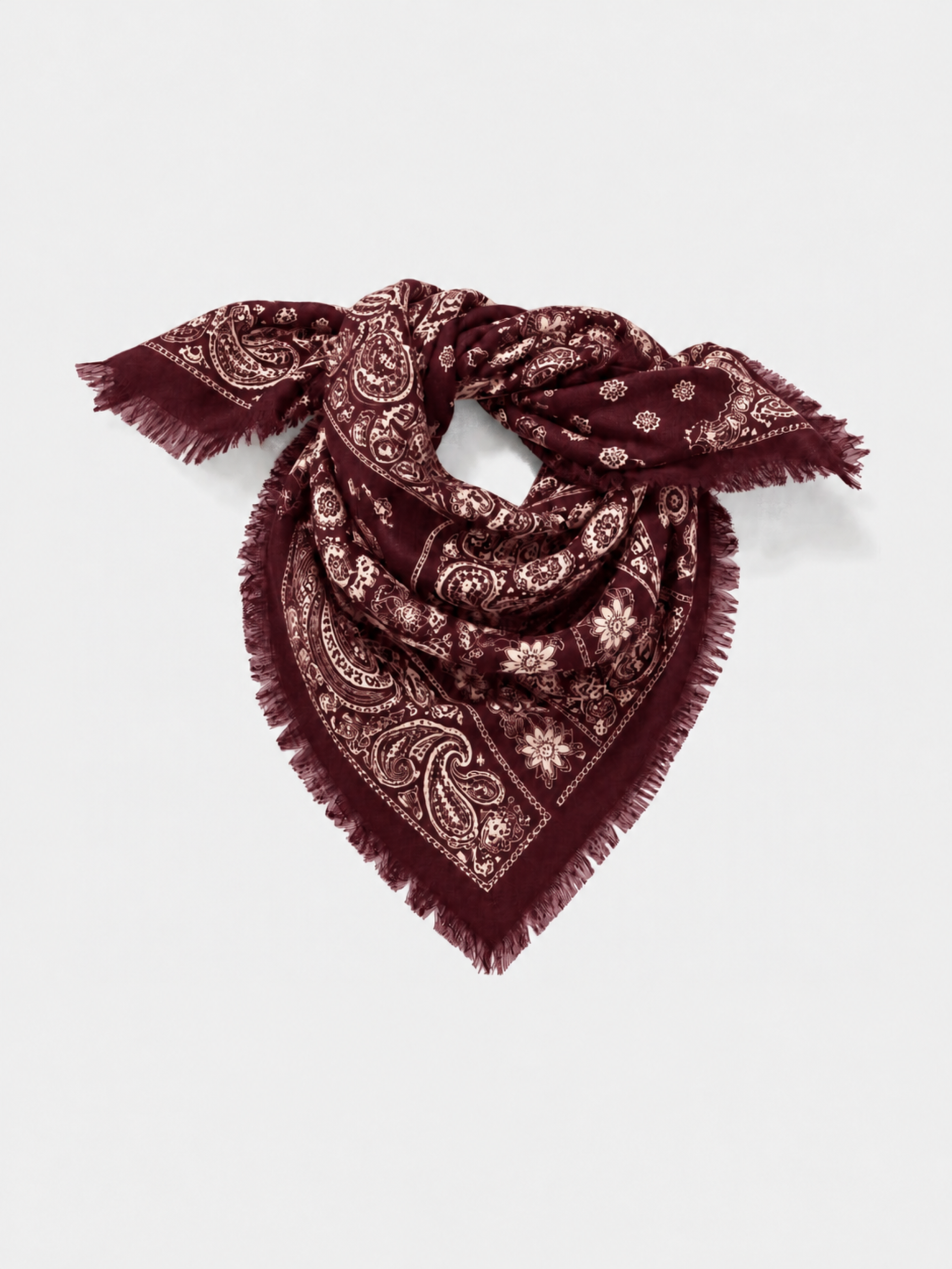 MUCHO GUSTO® Scarf Muchi Burgundy Paisley Elegance