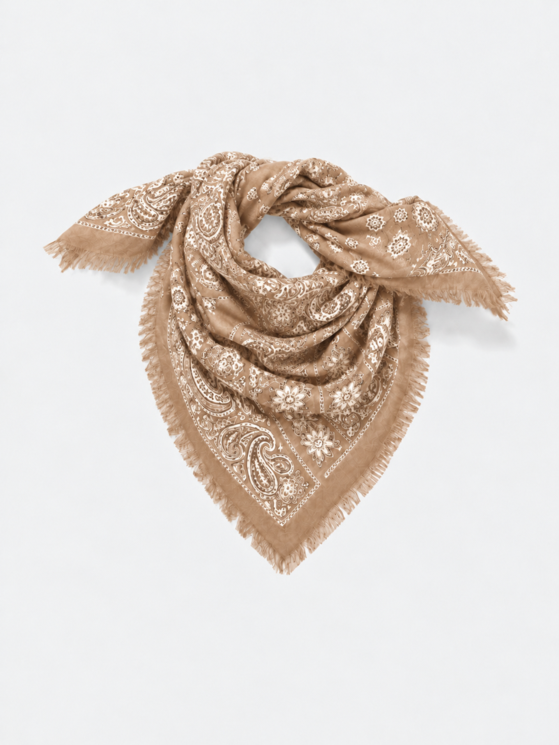 MUCHO GUSTO® Scarf Muchi Beige Paisley Elegance