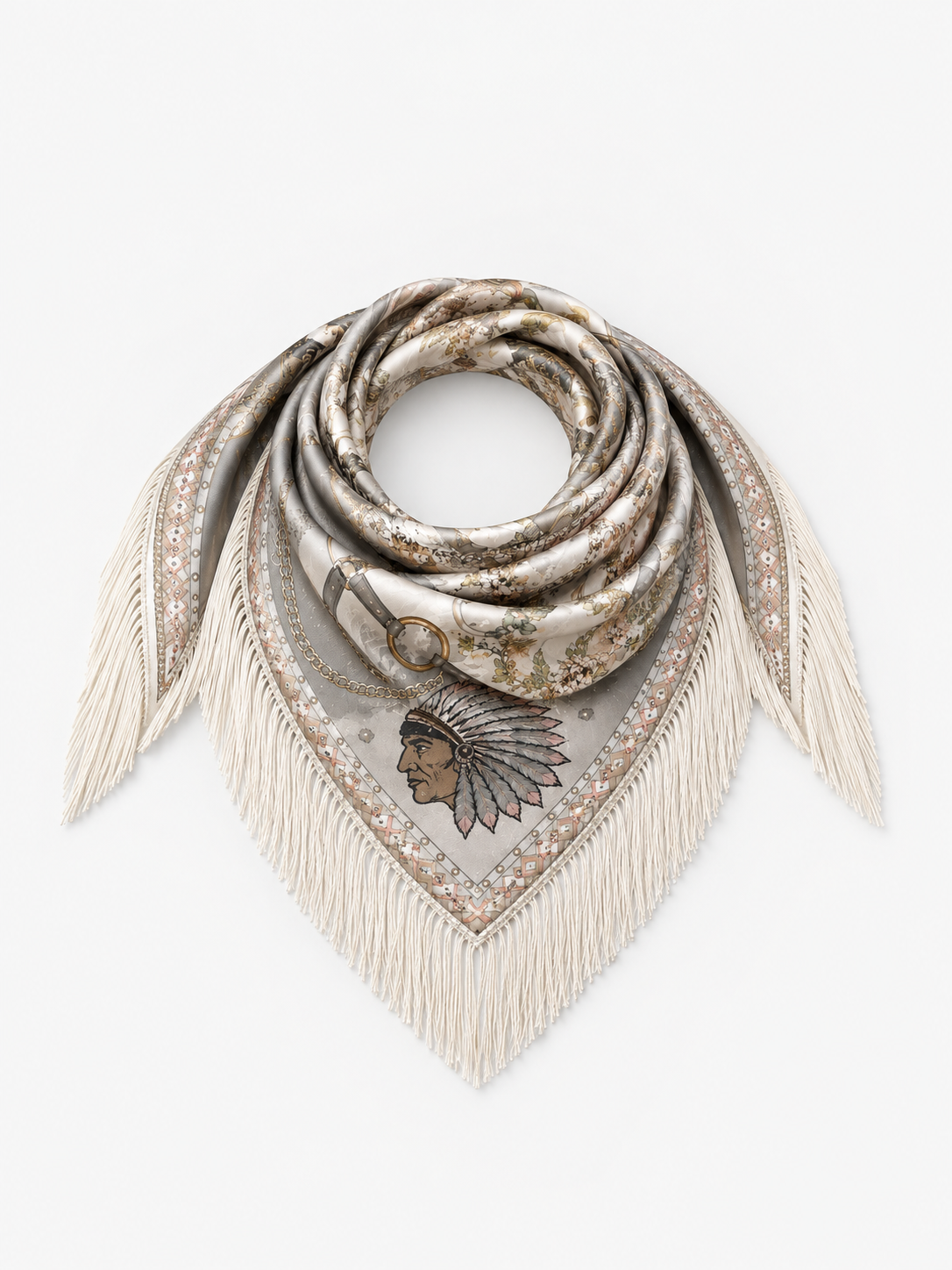 MUCHO GUSTO® Sjaal Kiev Fringes Western Heritage